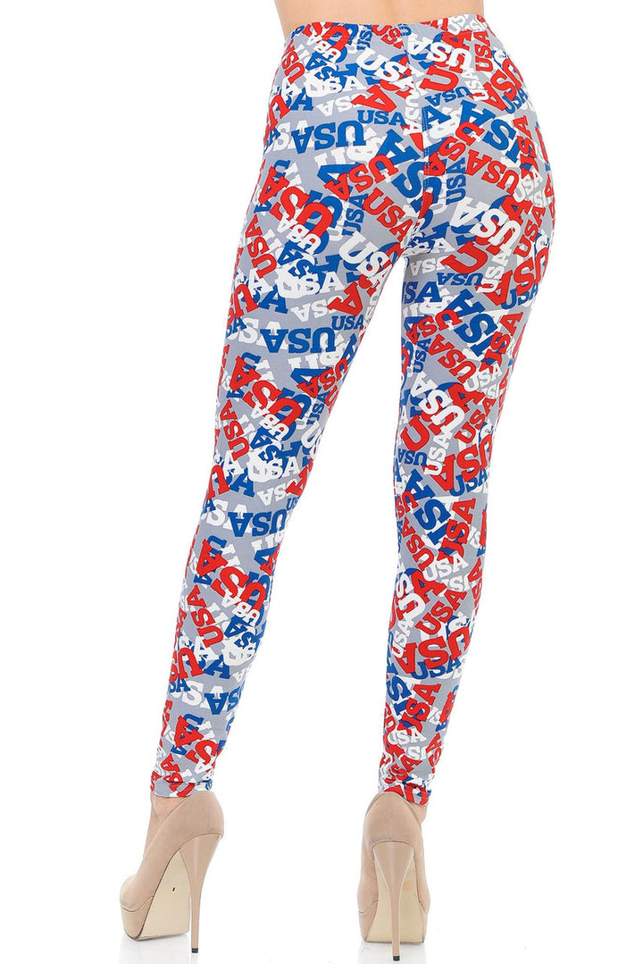 Wholesale Buttery Smooth All Over USA Leggings