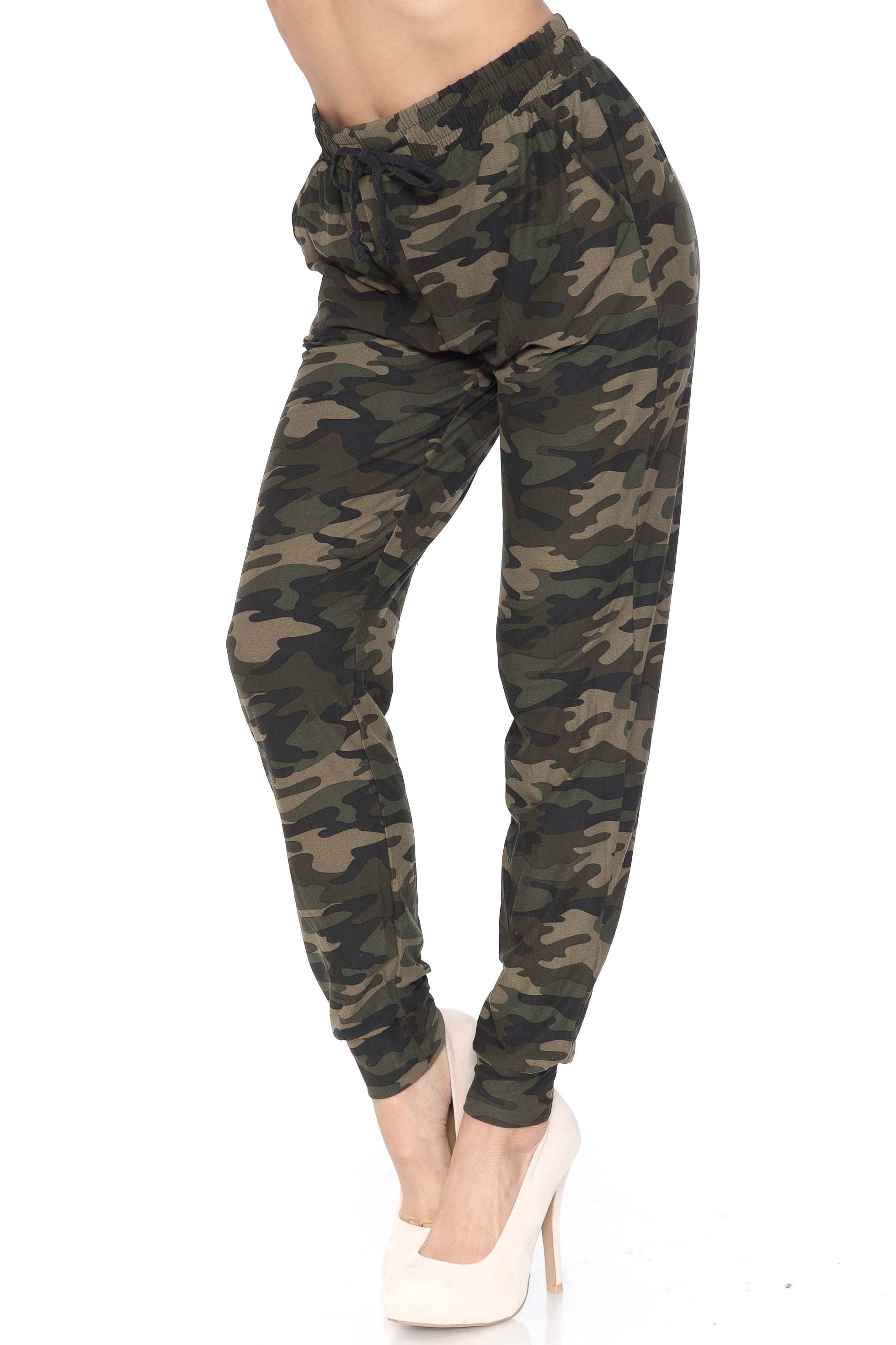 Wholesale Buttery Smooth Green Camouflage Joggers - New Mix