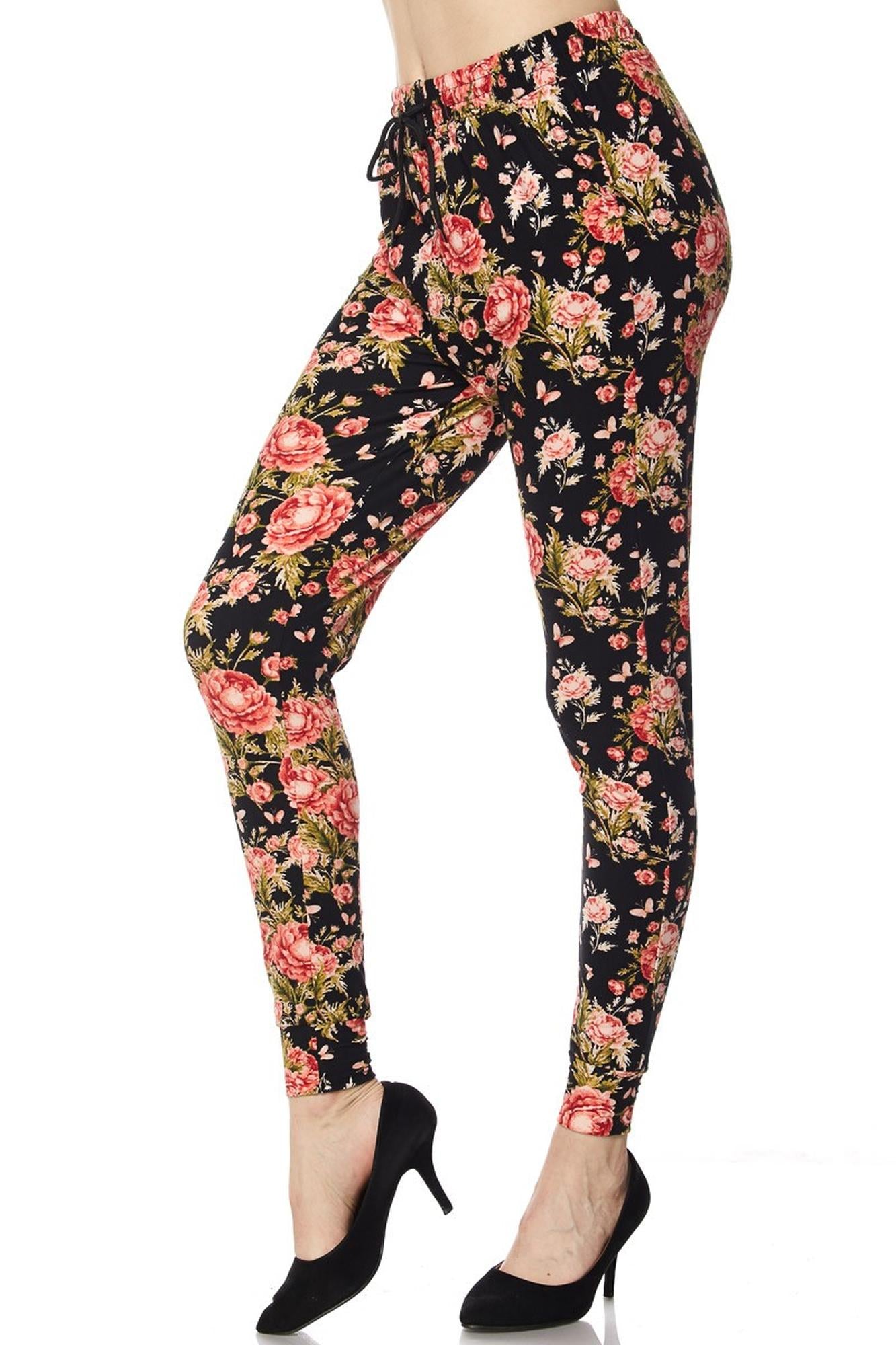 Wholesale Buttery Smooth Summer Floral Joggers with Pockets