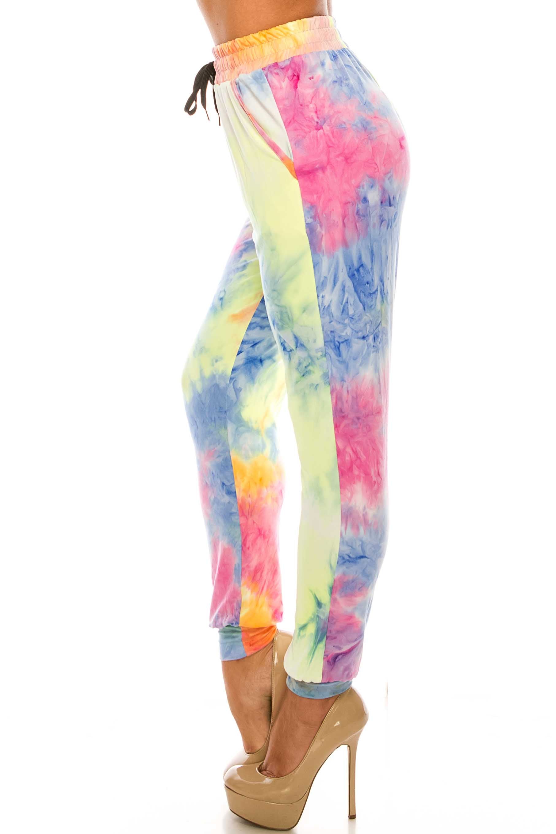 Wholesale Buttery Smooth Multi-Color Pastel Tie Dye Joggers