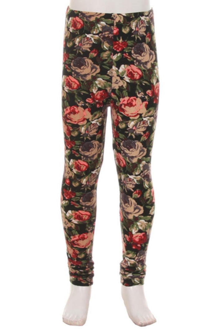 Wholesale Buttery Soft Vintage Floral Kids Leggings