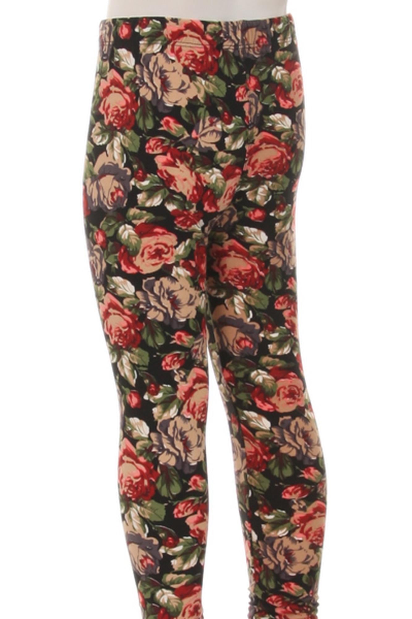 Wholesale Buttery Soft Vintage Floral Kids Leggings