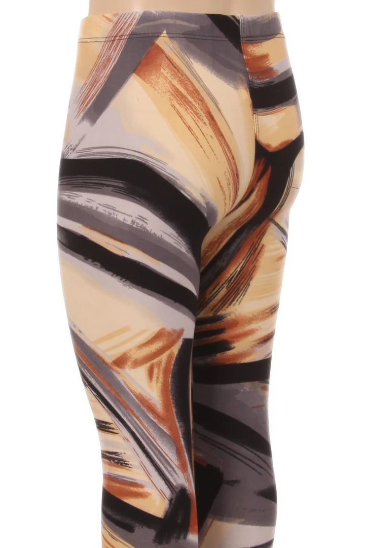 Wholesale Buttery Soft Brush Strokes Kids Leggings