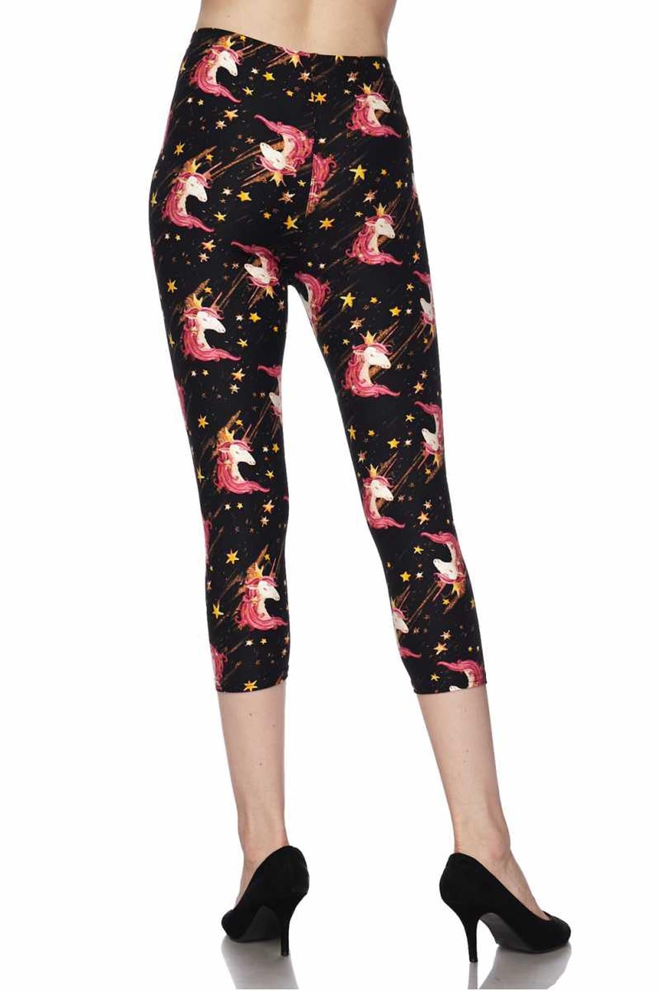 Wholesale Buttery Smooth Twinkle Unicorn Plus Size Capris