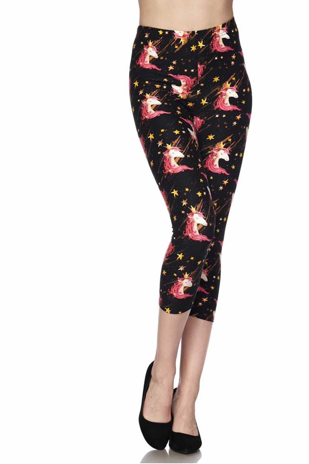 Wholesale Buttery Smooth Twinkle Unicorn Plus Size Capris