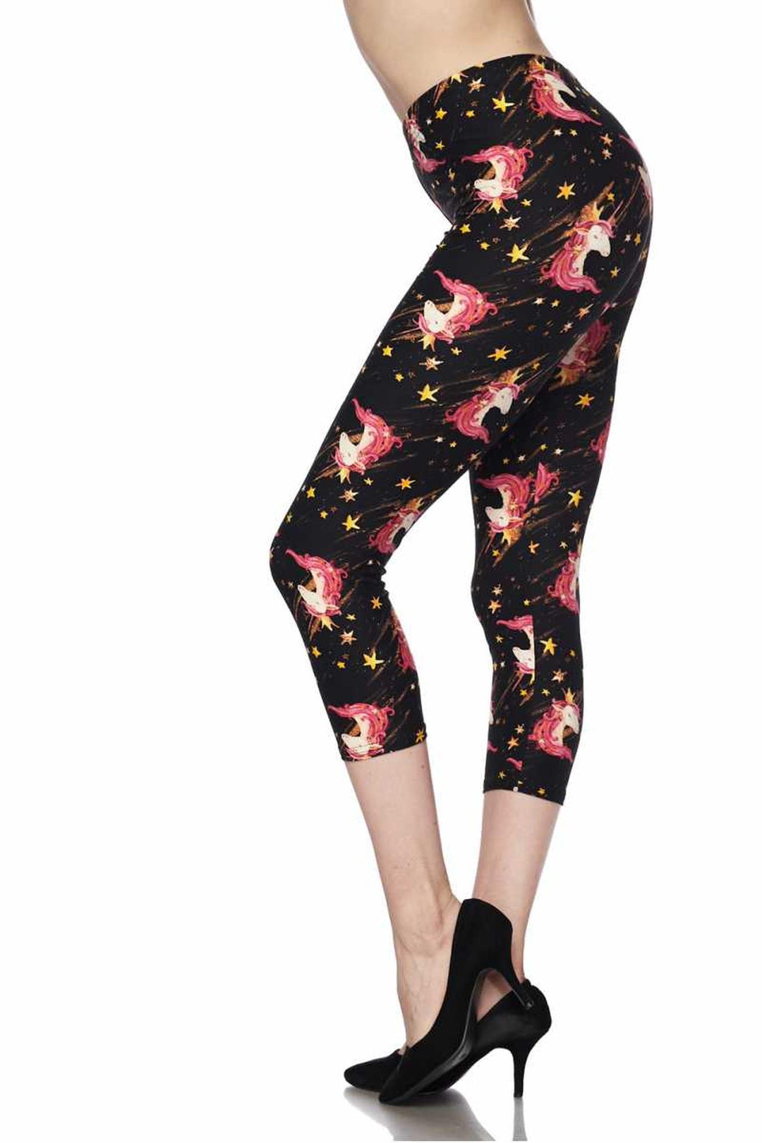 Wholesale Buttery Smooth Twinkle Unicorn Plus Size Capris