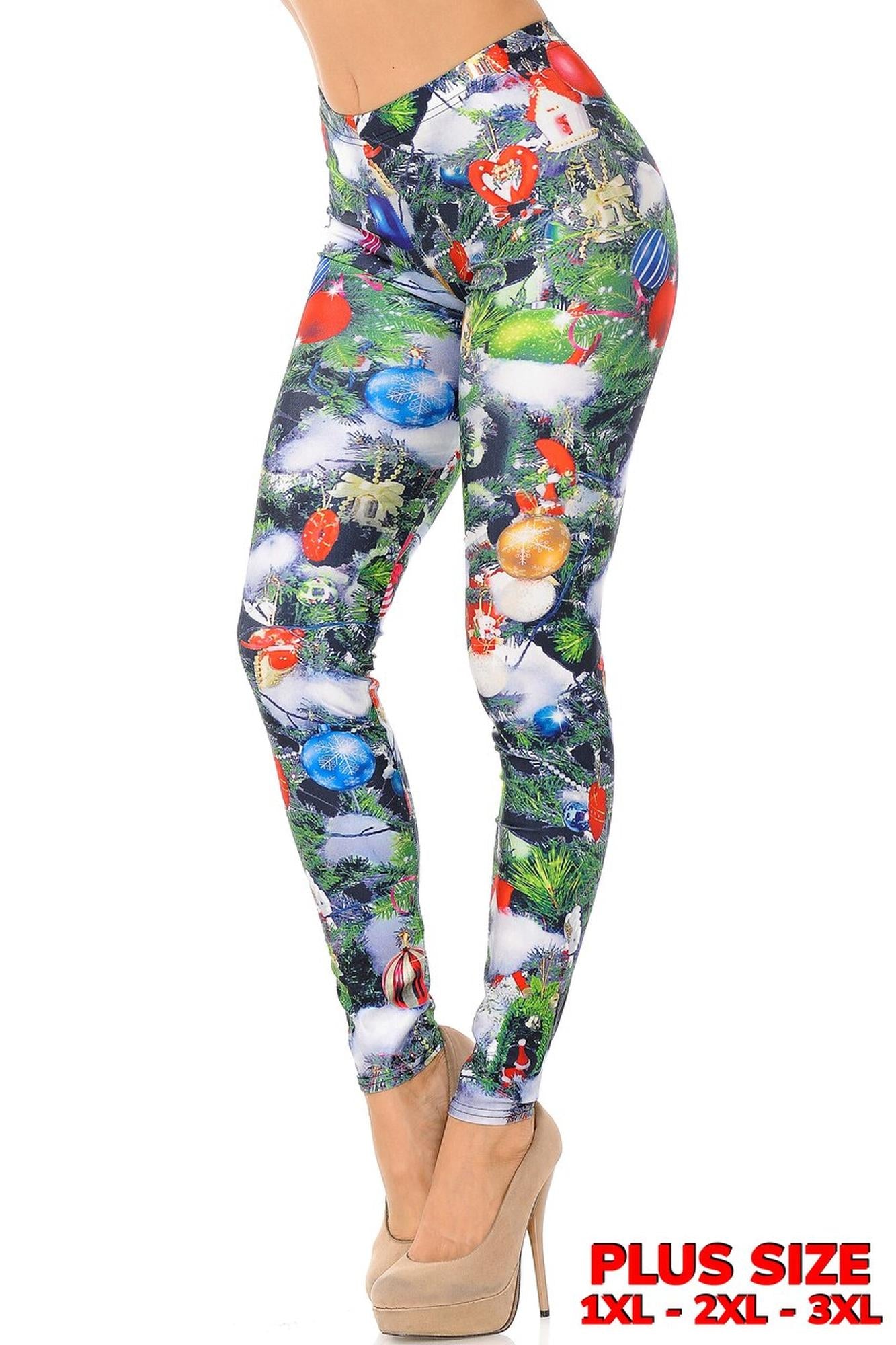 Wholesale Trimmed Up Christmas Tree Plus Size Leggings
