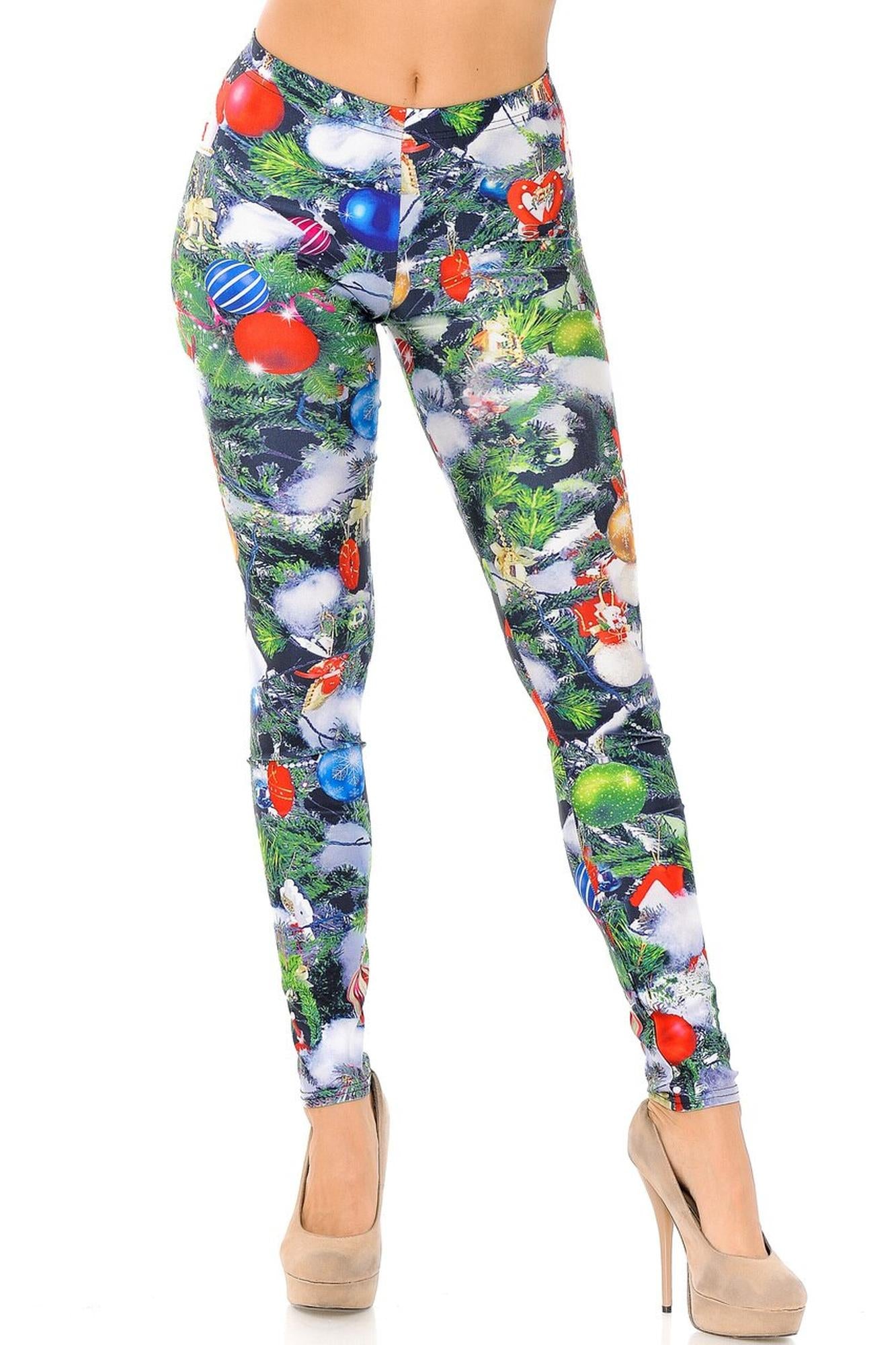 Wholesale Trimmed Up Christmas Tree Plus Size Leggings