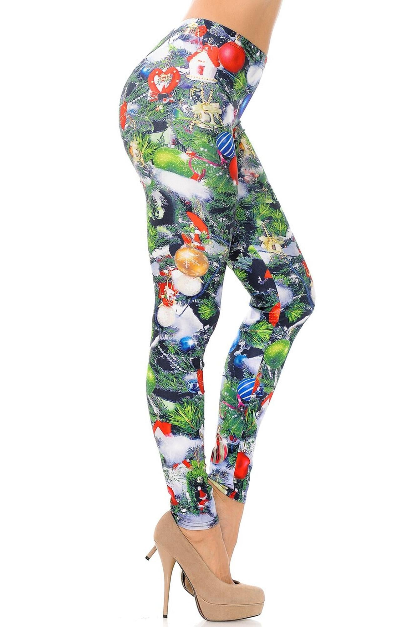 Wholesale Trimmed Up Christmas Tree Plus Size Leggings