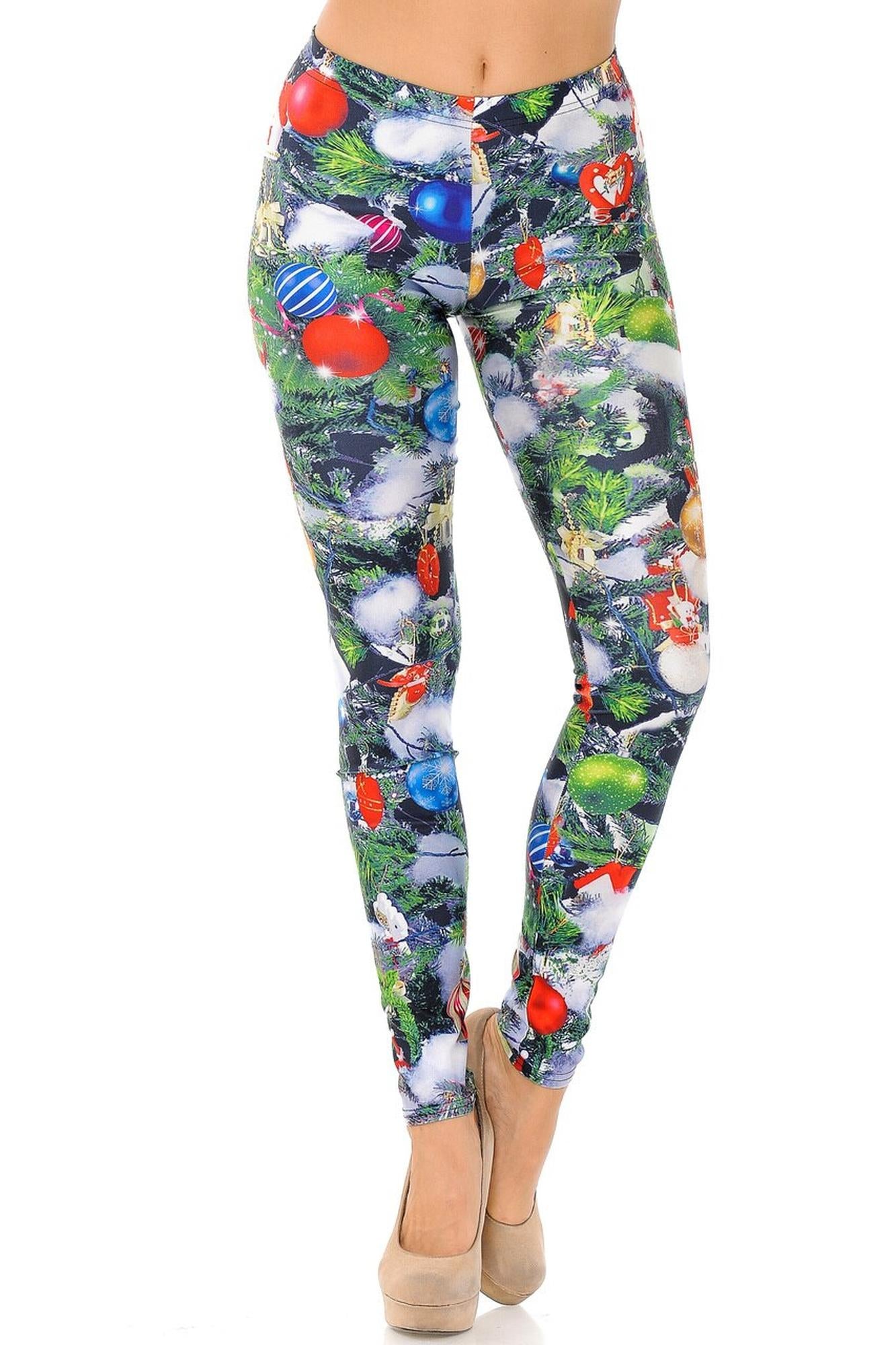 Wholesale Trimmed Up Christmas Tree Plus Size Leggings