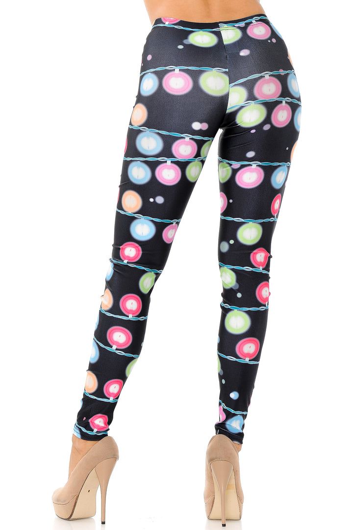 Wholesale Festive Holiday Lights Plus Size Leggings