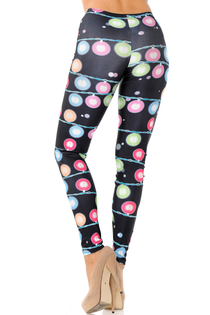Wholesale Festive Holiday Lights Plus Size Leggings