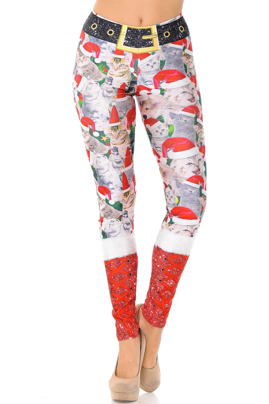 Wholesale Jolly Christmas Cats and Dogs Plus Size Leggings