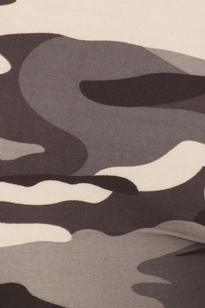 Wholesale Buttery Smooth Charcoal Camouflage Plus Size Leggings - EEVEE