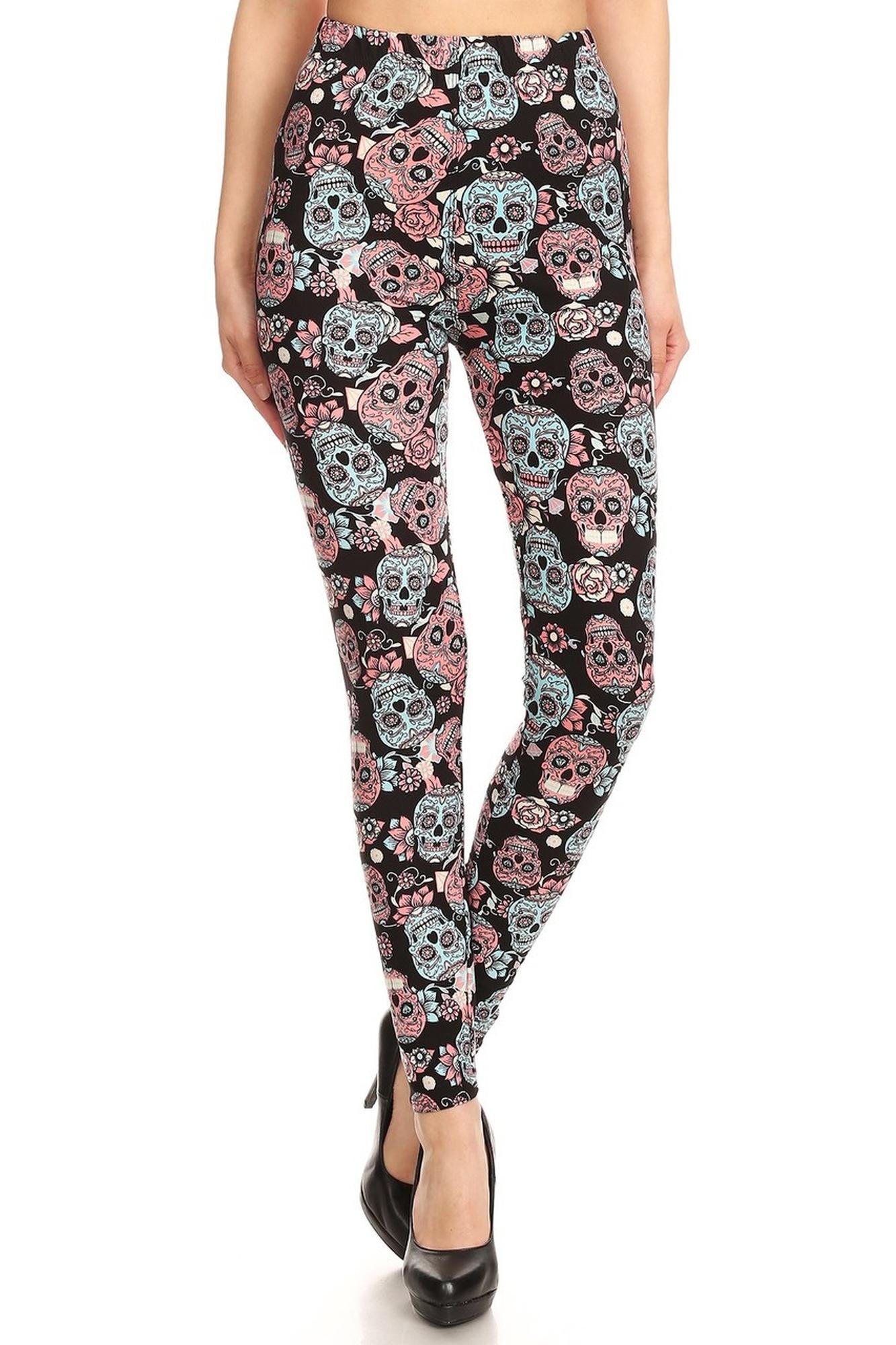 Wholesale Buttery Smooth Sugar Skull Plus Size Leggings