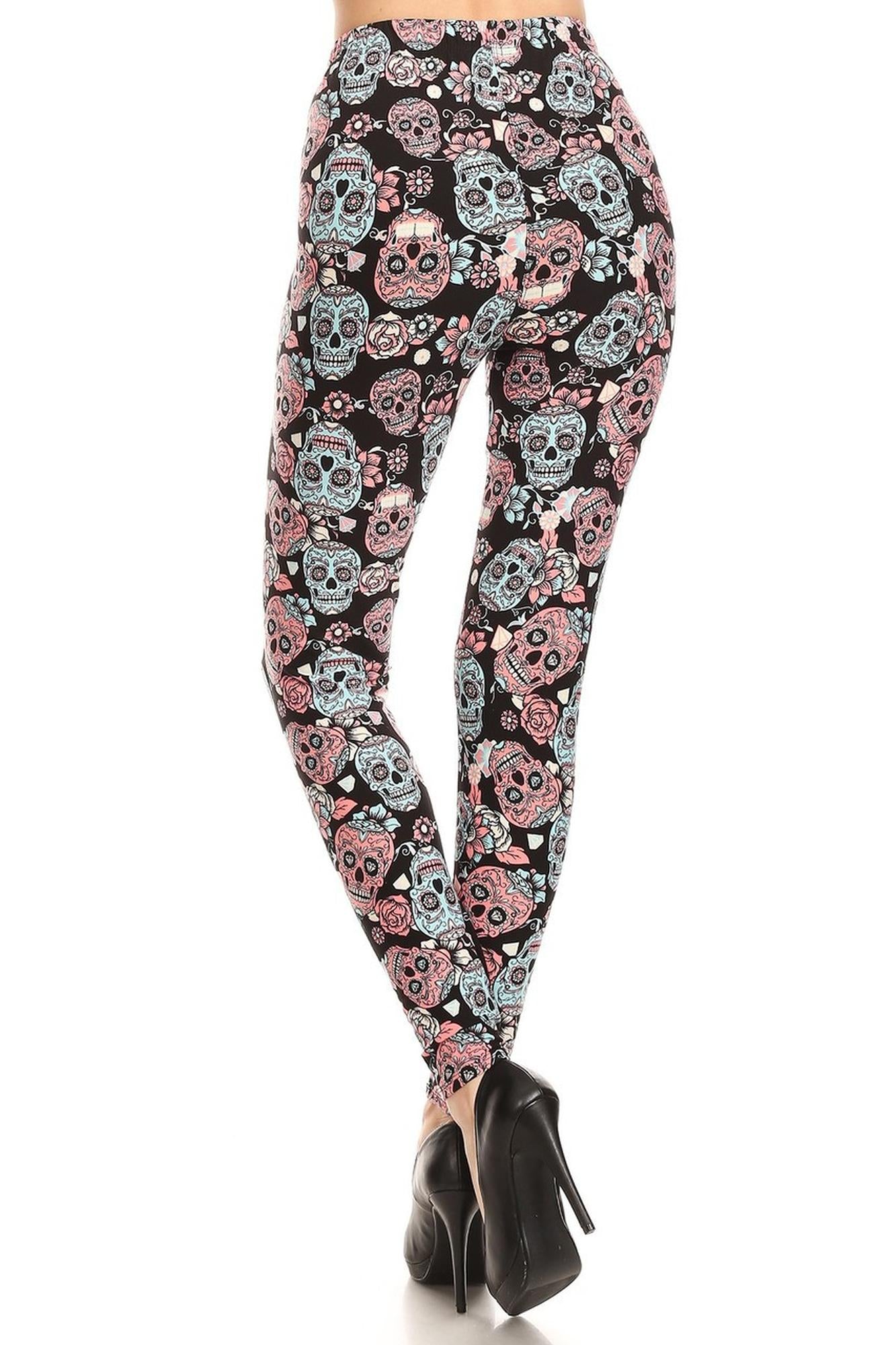 Wholesale Buttery Smooth Sugar Skull Plus Size Leggings