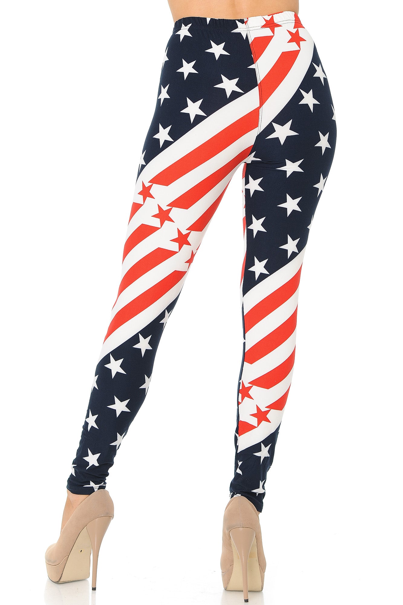 Wholesale Buttery Smooth Twisting USA Flag Plus Size Leggings