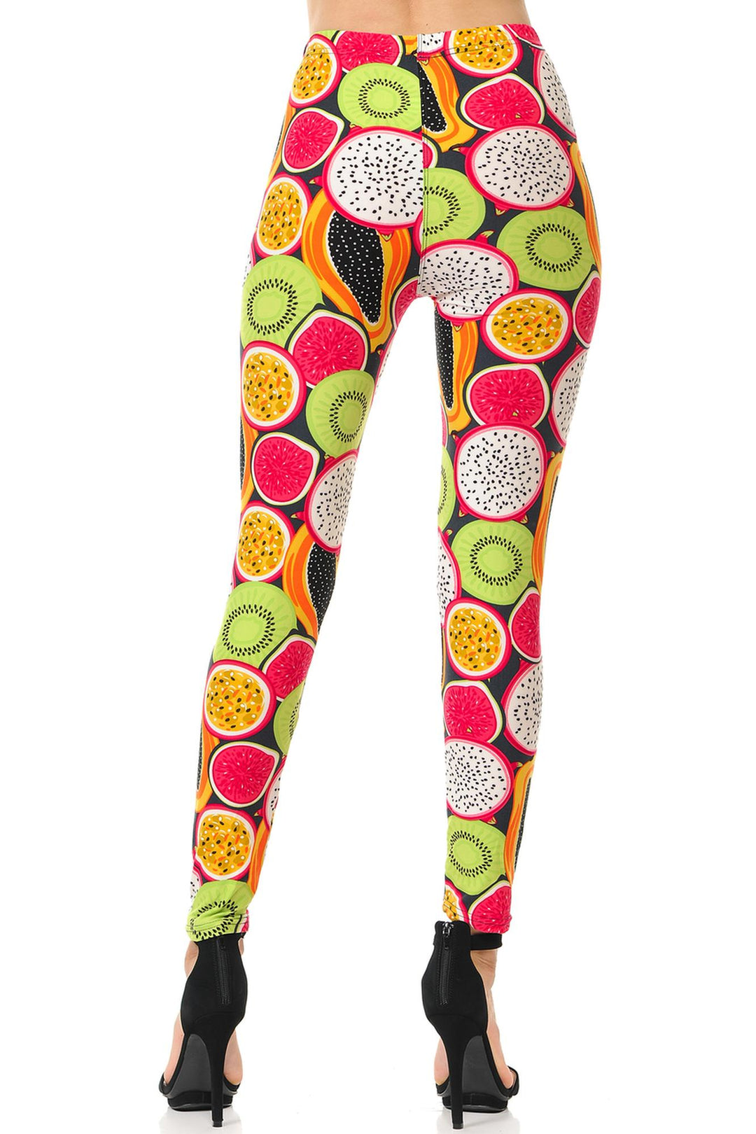 Wholesale Buttery Soft Colorful Tropical Fruit Plus Size Leggings