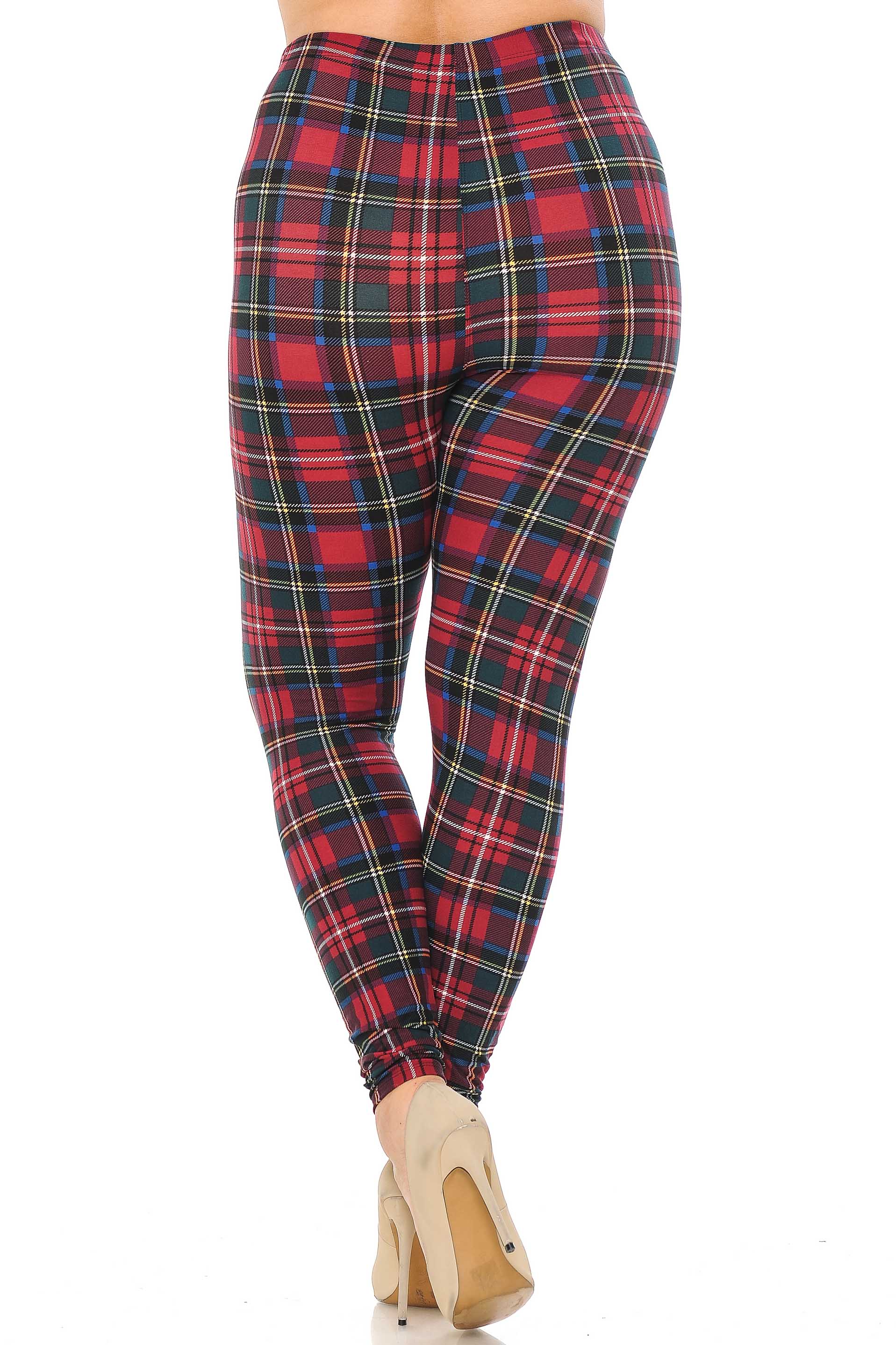 Wholesale Buttery Smooth Modish Plaid Plus Size Leggings