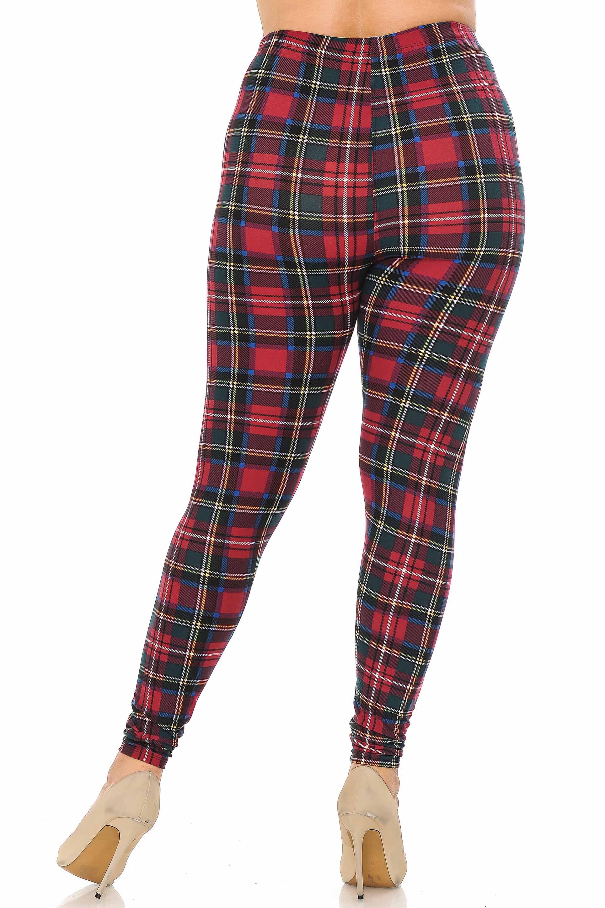 Wholesale Buttery Smooth Modish Plaid Plus Size Leggings