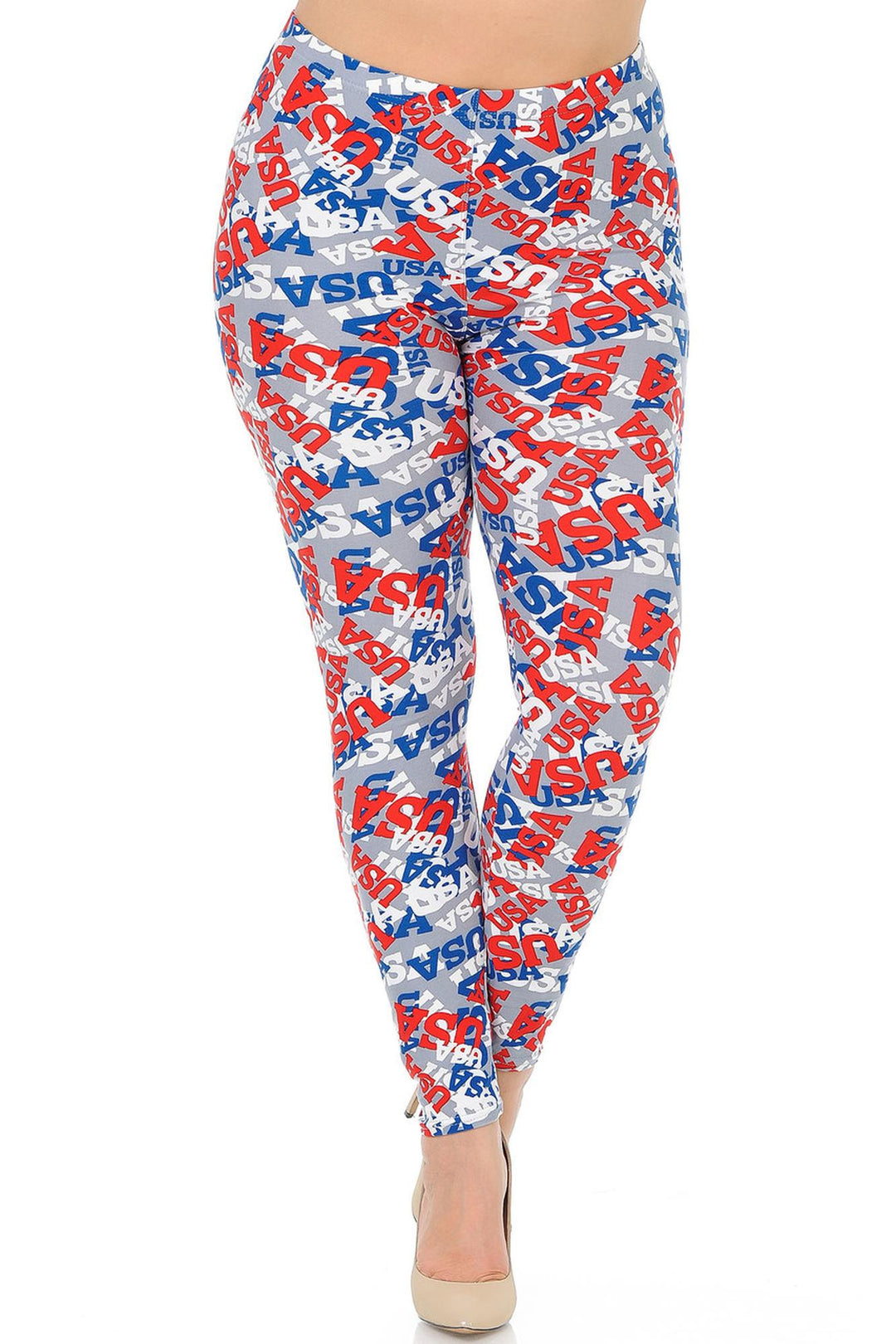 Wholesale Buttery Smooth All Over USA Plus Size Leggings