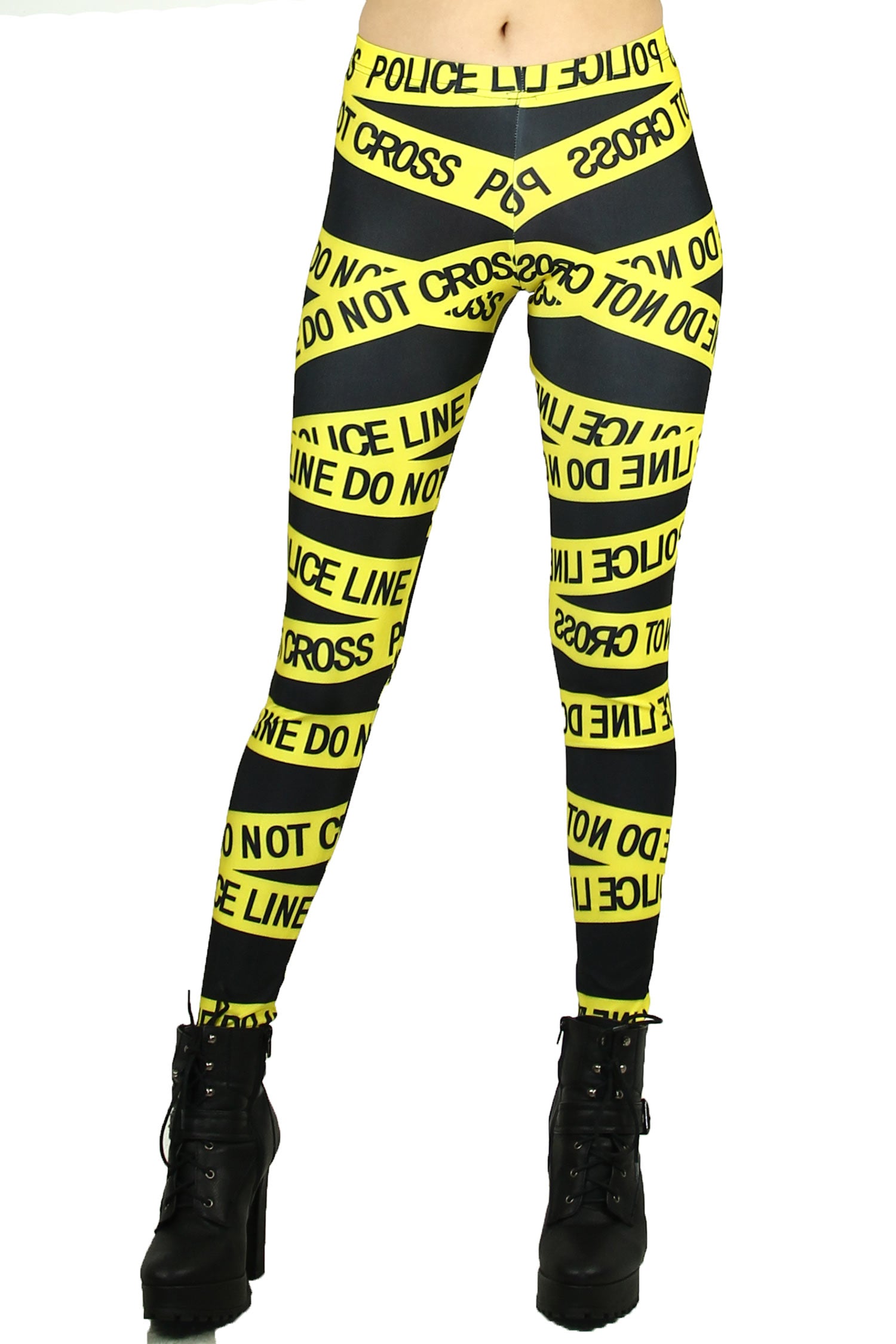 Wholesale Mirror Reflect Police Line Leggings