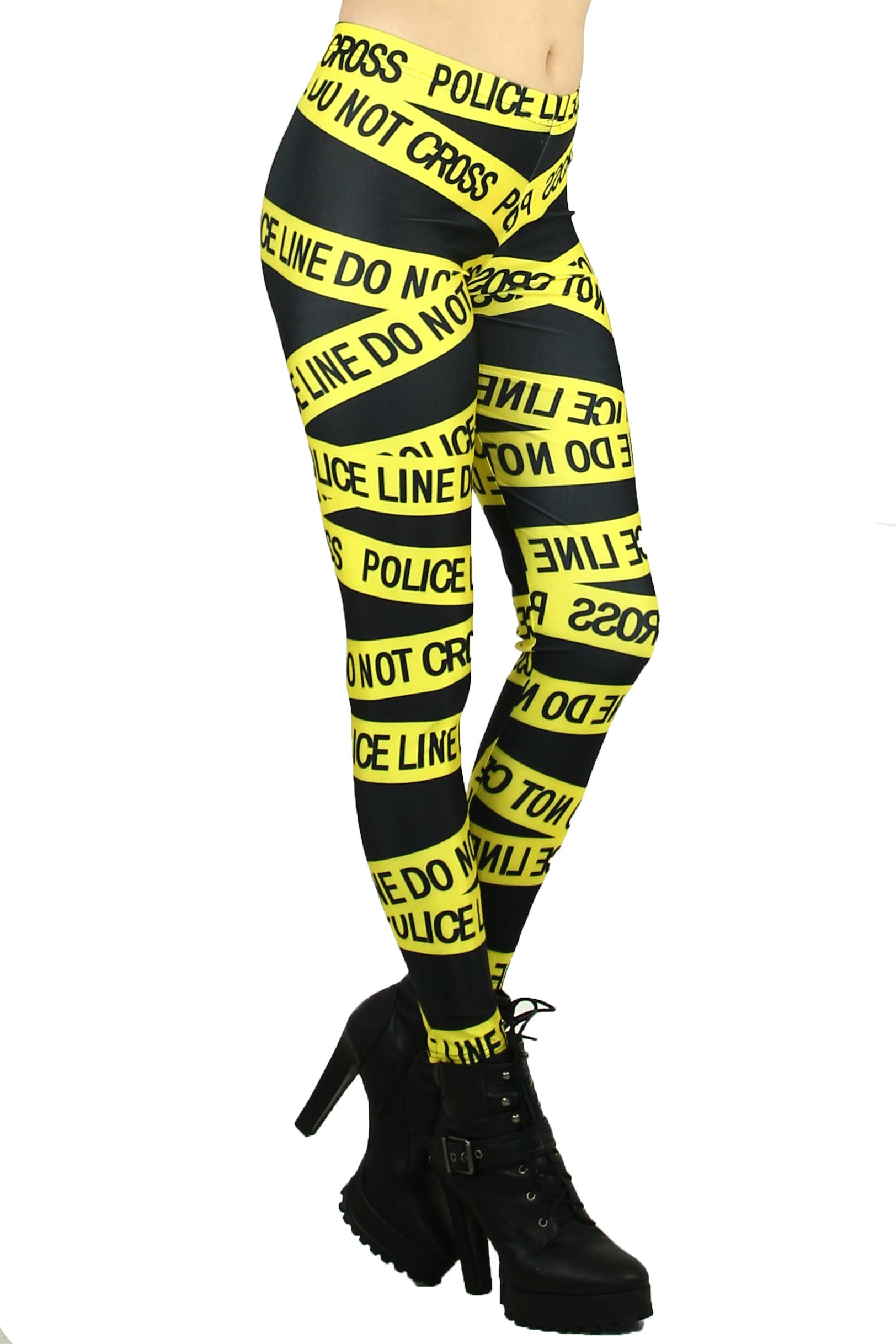 Wholesale Mirror Reflect Police Line Leggings