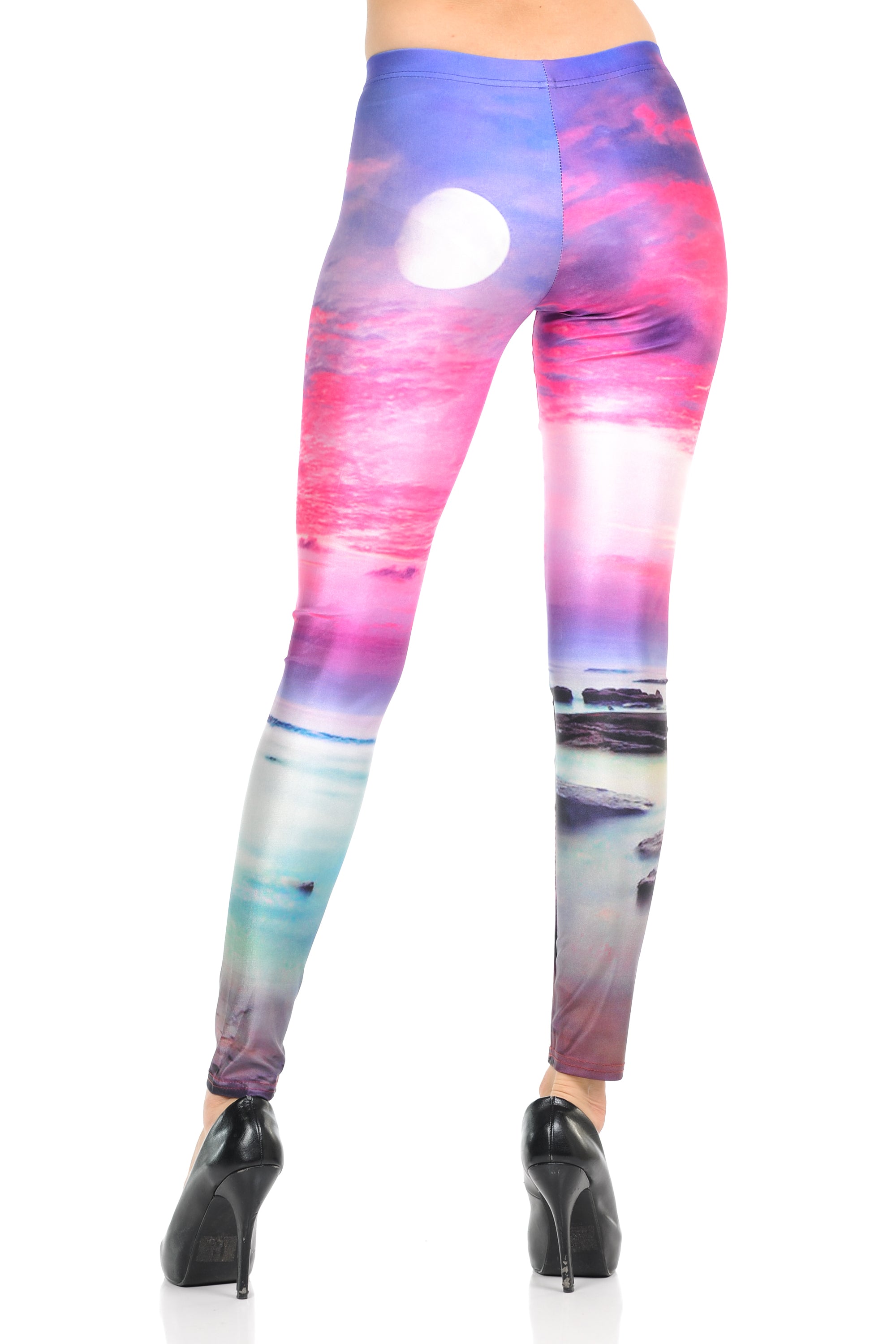 Wholesale Premium Graphic Print Vibrant Sunset Leggings