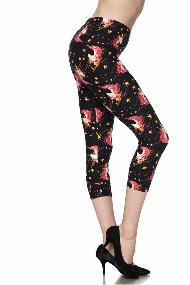 Wholesale Buttery Smooth Twinkle Unicorn Plus Size Capris