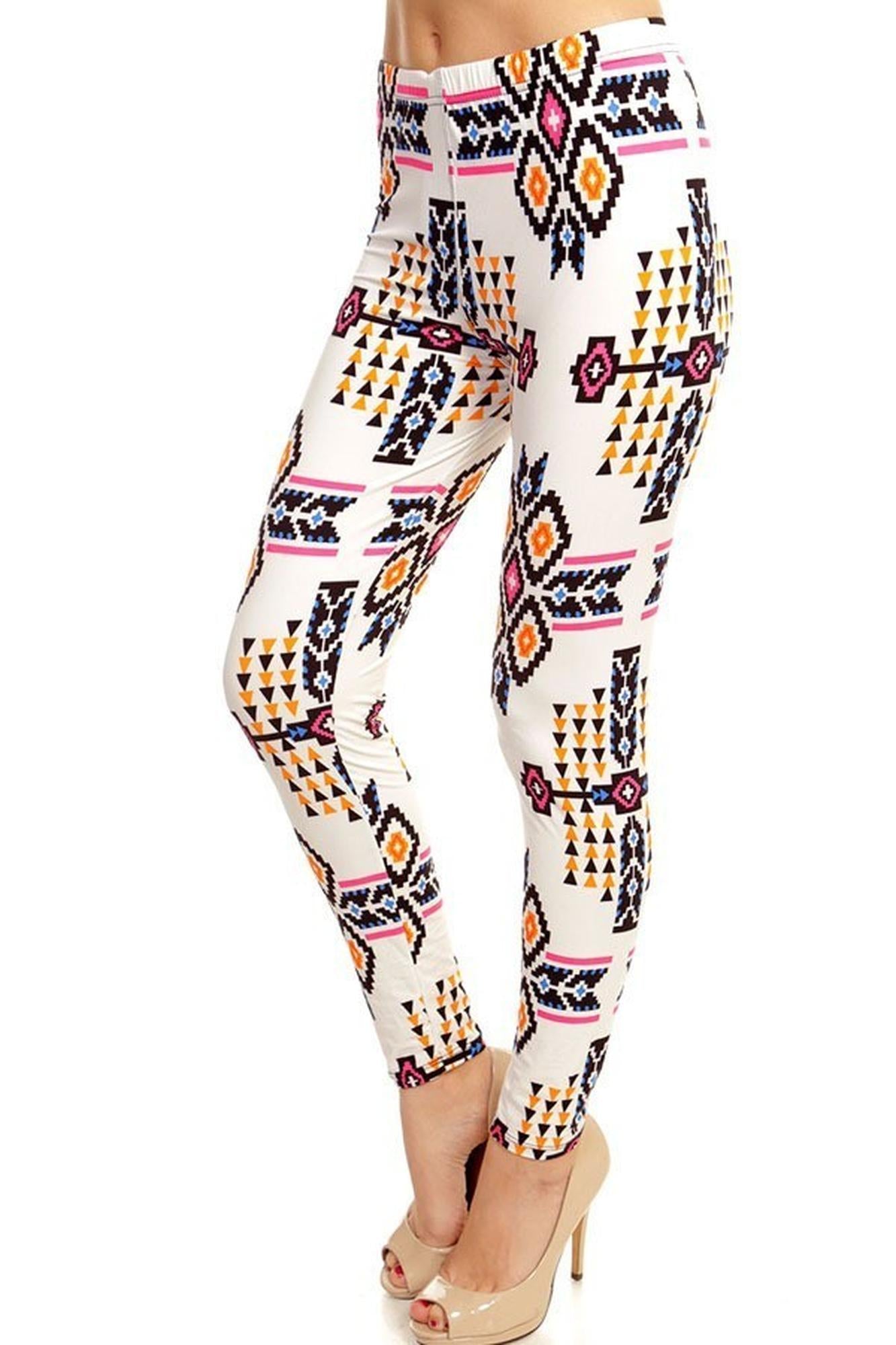 Wholesale Buttery Soft Ivory Tribal Leggings