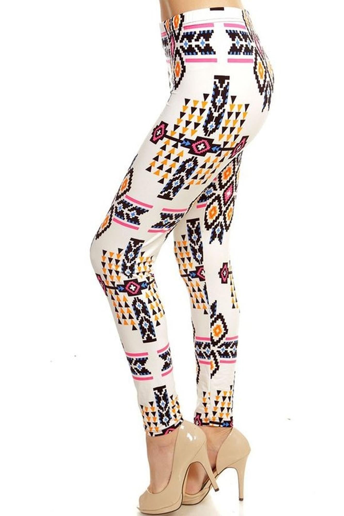 Wholesale Buttery Soft Ivory Tribal Leggings