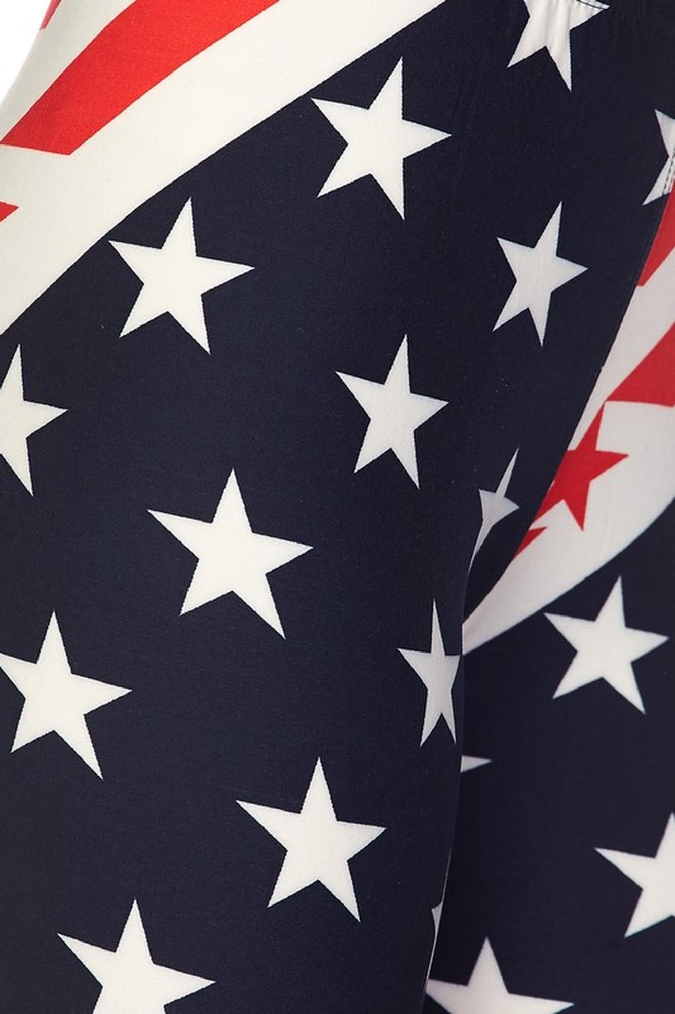 Wholesale Buttery Smooth Twisting USA Flag Leggings