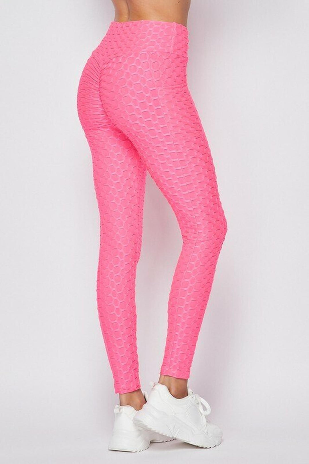 Wholesale Scrunch Butt Popcorn Textured High Waisted Leggings with Pockets - Zinati (W&J)