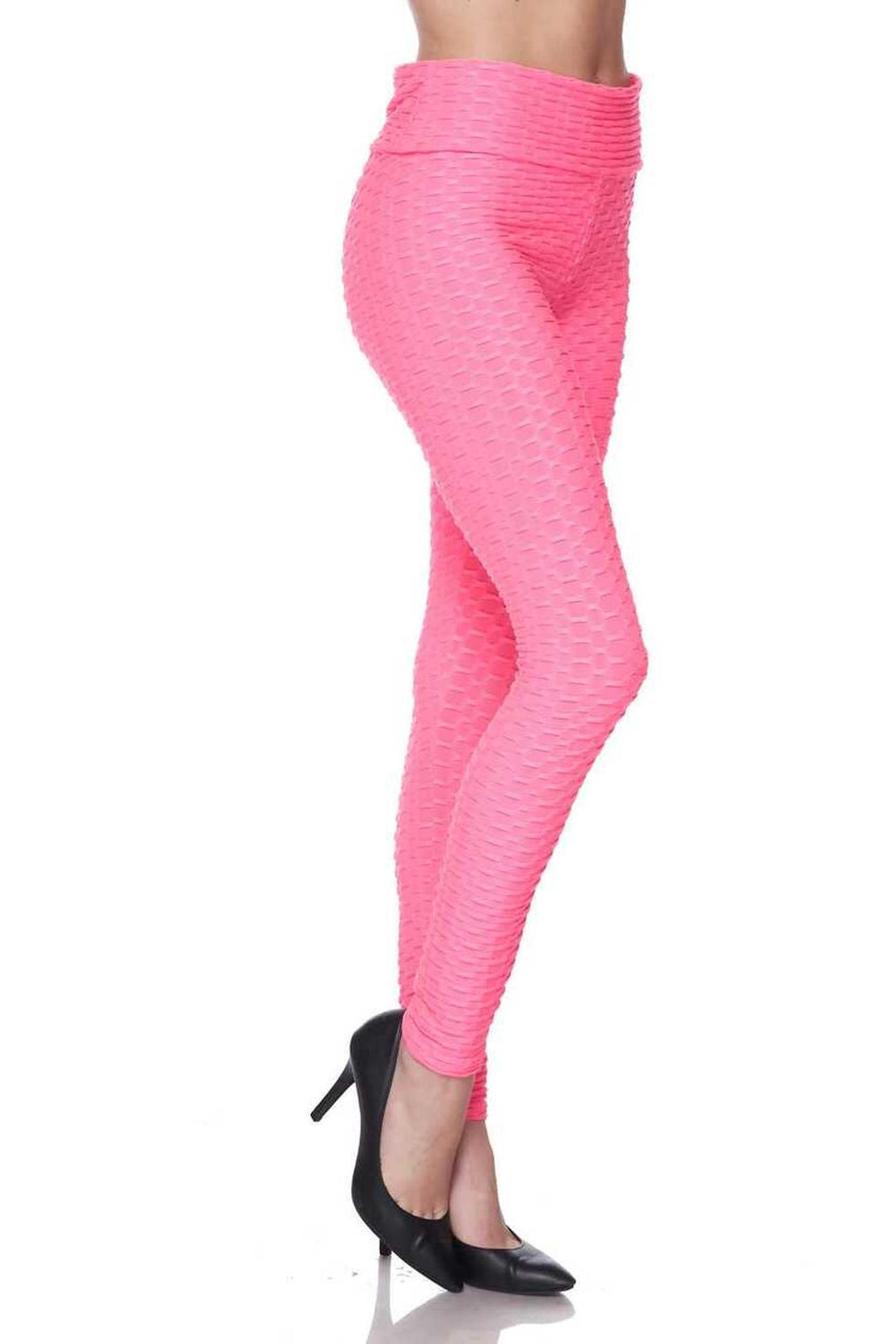 Wholesale Scrunch Butt Popcorn Textured High Waisted Leggings with Pockets - Zinati (W&J)
