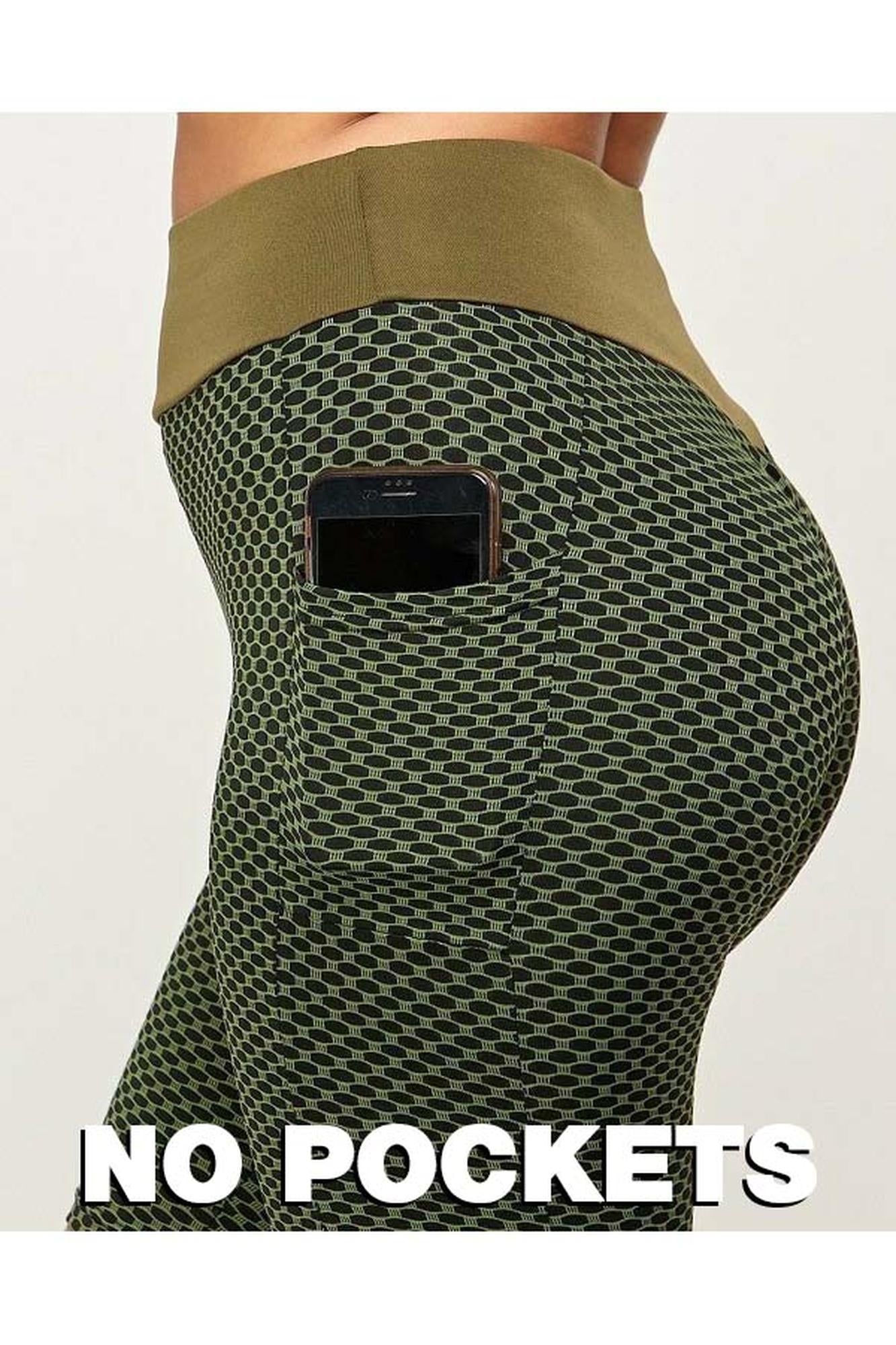 Wholesale Contrast Textured Scrunch Butt Leggings - NO POCKETS