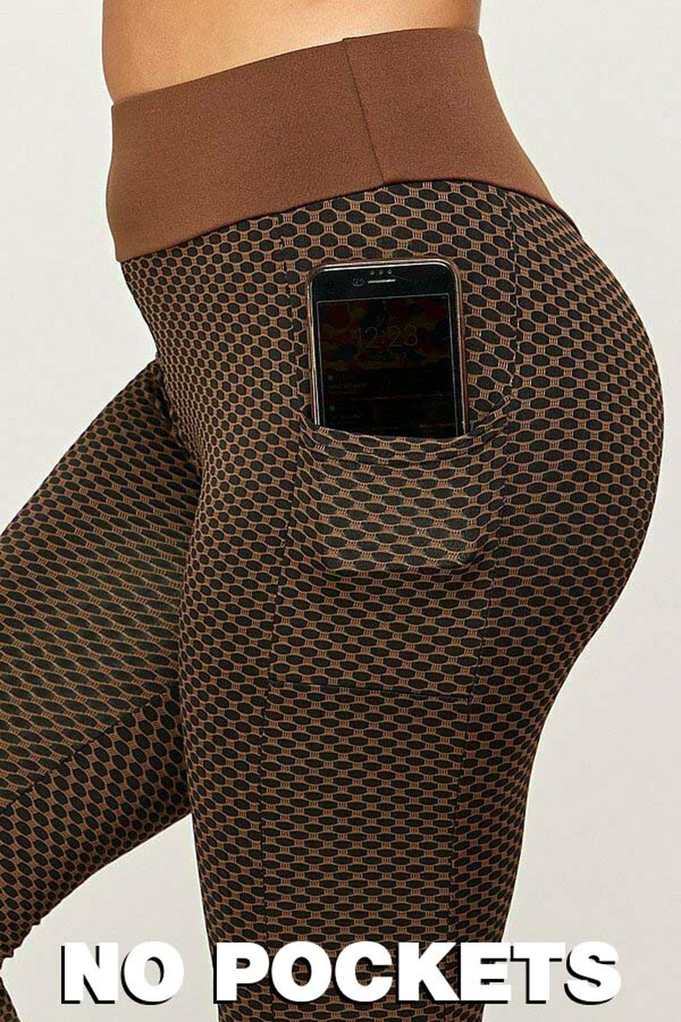 Wholesale Contrast Textured Scrunch Butt Leggings - NO POCKETS