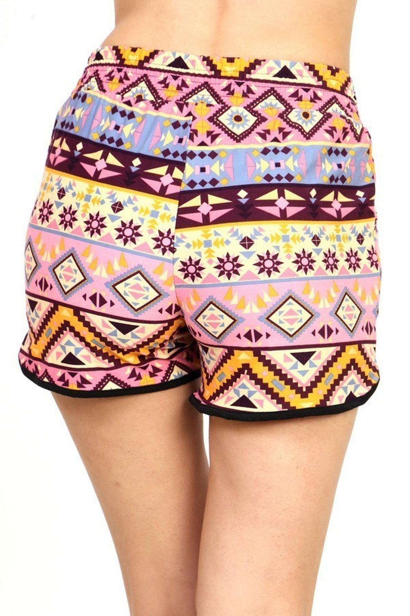 Wholesale Buttery Soft Pink Desert Tribal Dolphin Shorts