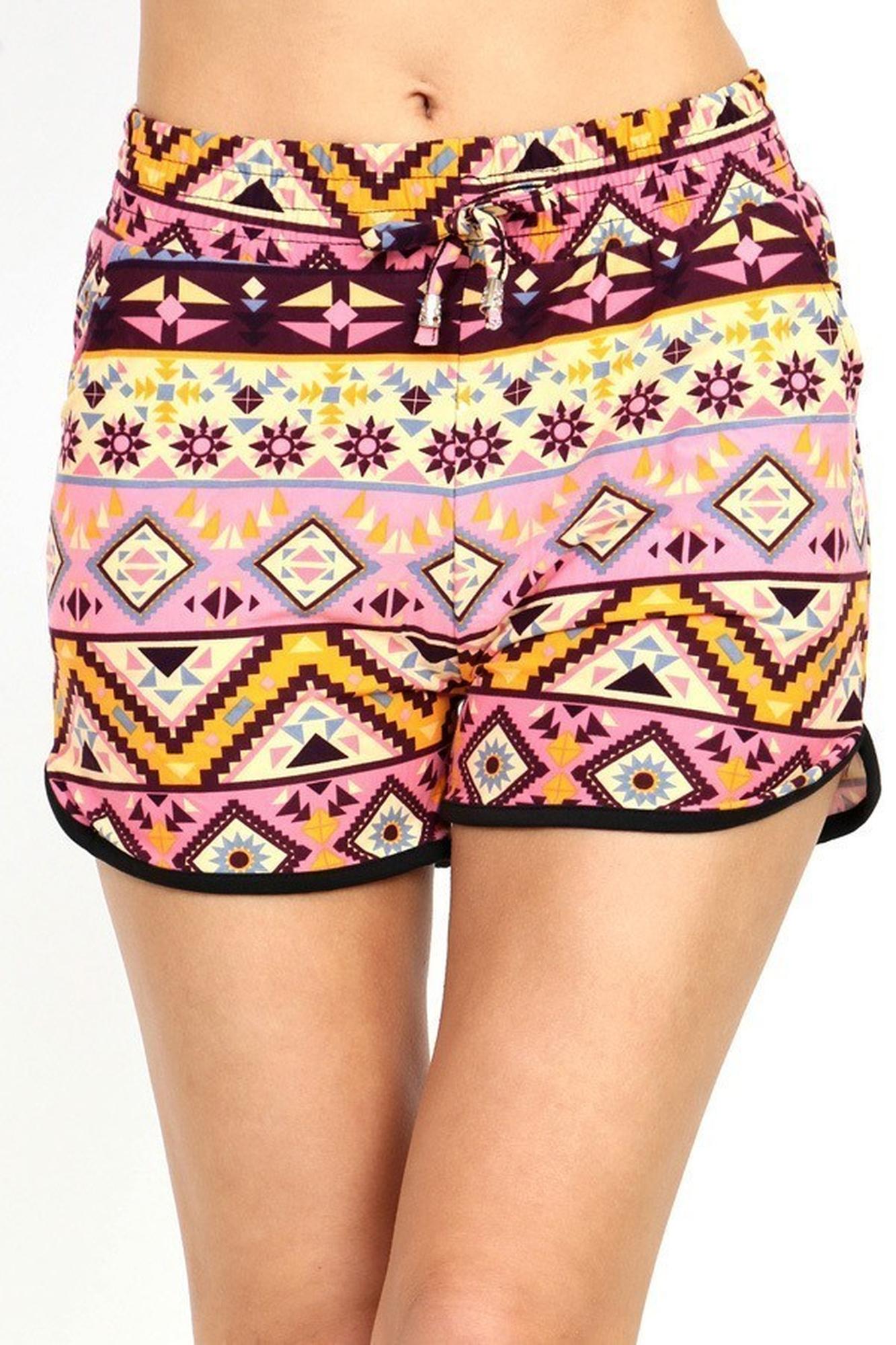 Wholesale Buttery Soft Pink Desert Tribal Dolphin Shorts