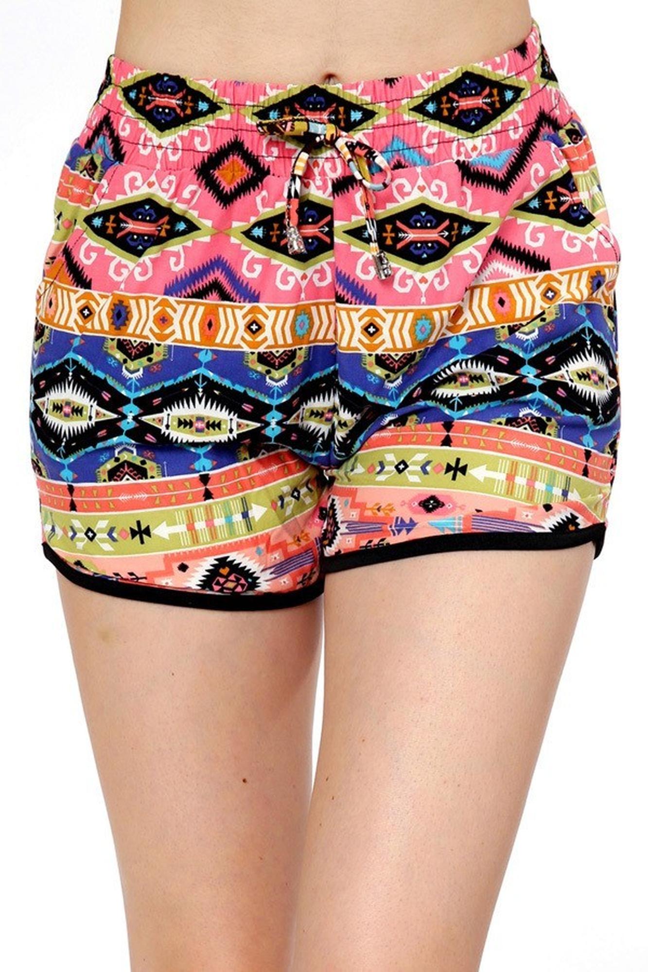 Wholesale Buttery Soft 90s Colorful Tribal Dolphin Shorts
