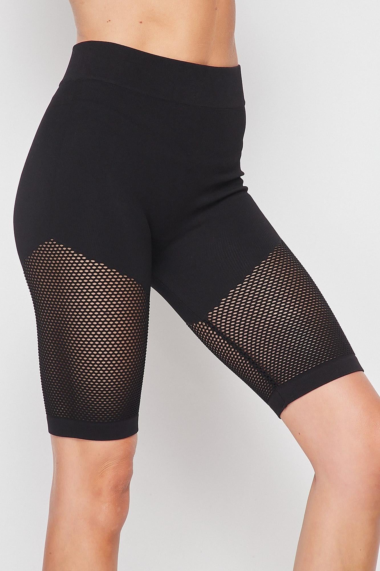 Wholesale Nylon Spandex Thigh Mesh Biker Shorts