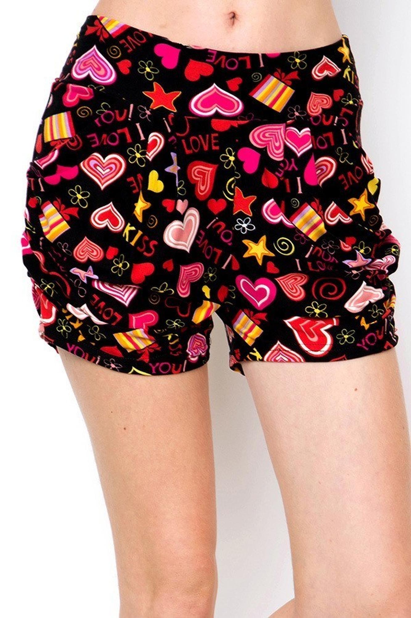 Wholesale Buttery Smooth Symbols of Love Harem Shorts