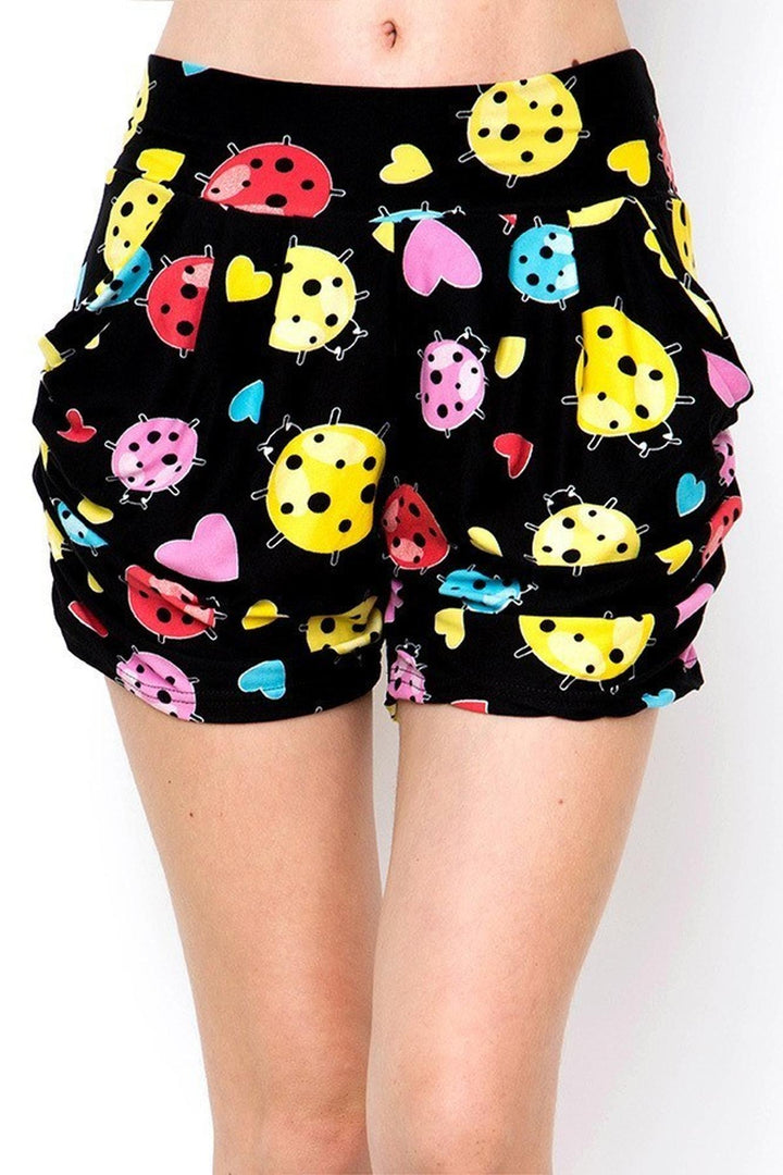Wholesale Buttery Smooth Ladybugs and Hearts Harem Shorts