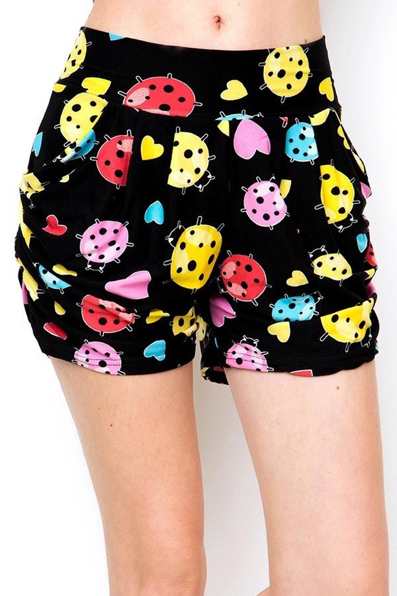 Wholesale Buttery Smooth Ladybugs and Hearts Harem Shorts
