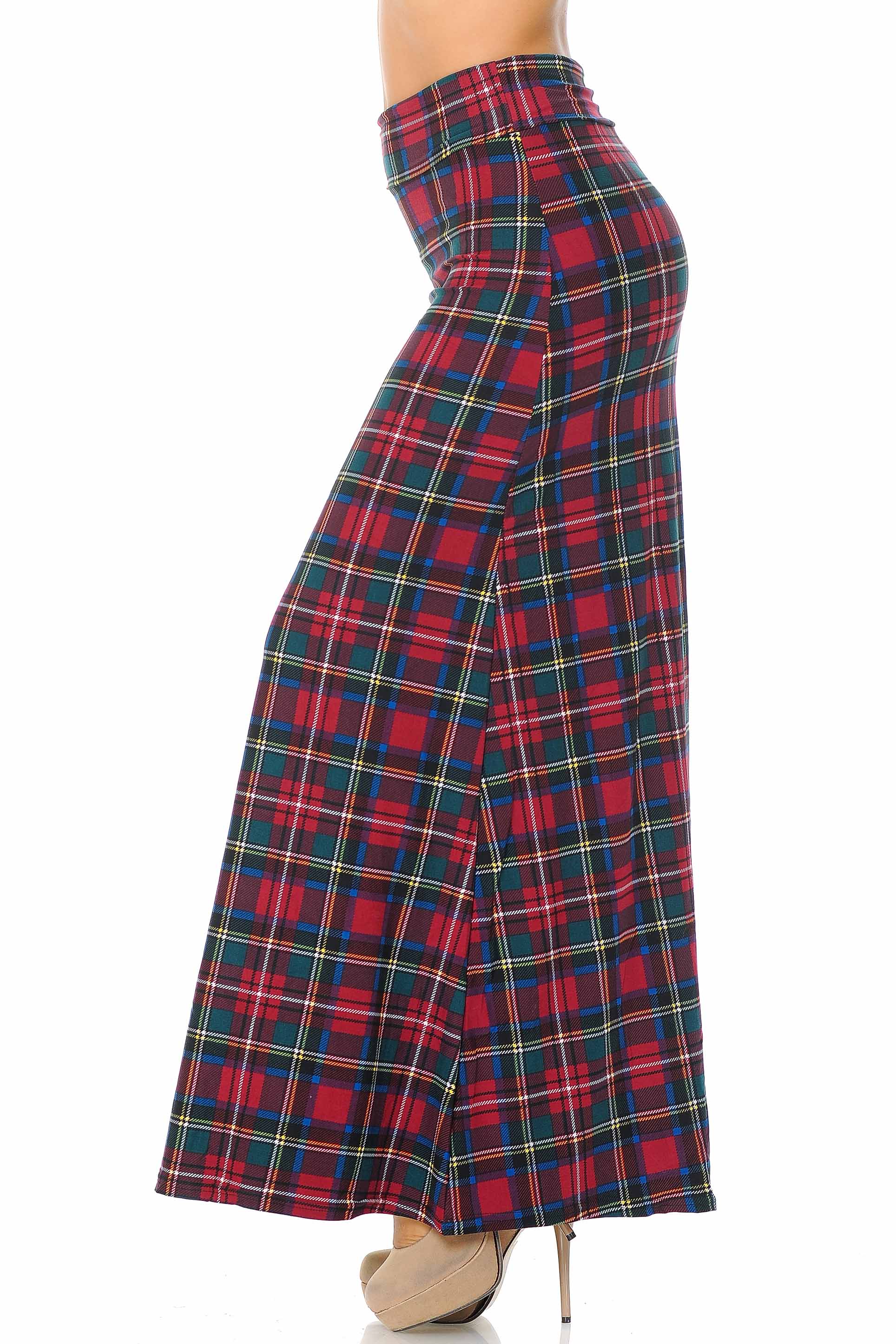Wholesale Buttery Smooth Modish Plaid Maxi Skirt