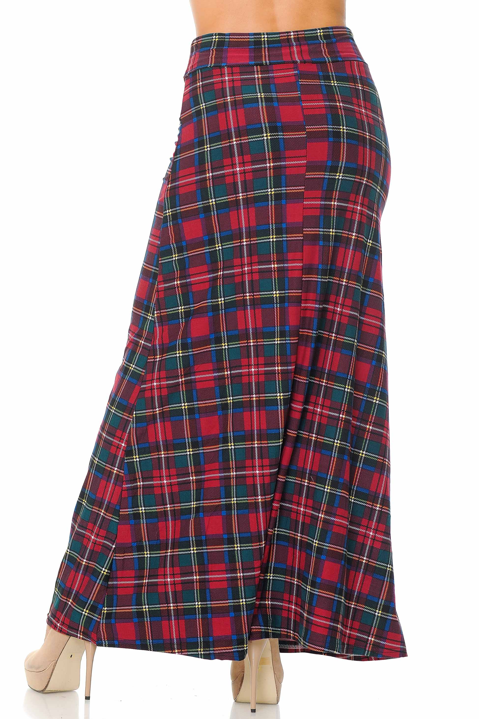 Wholesale Buttery Smooth Modish Plaid Maxi Skirt