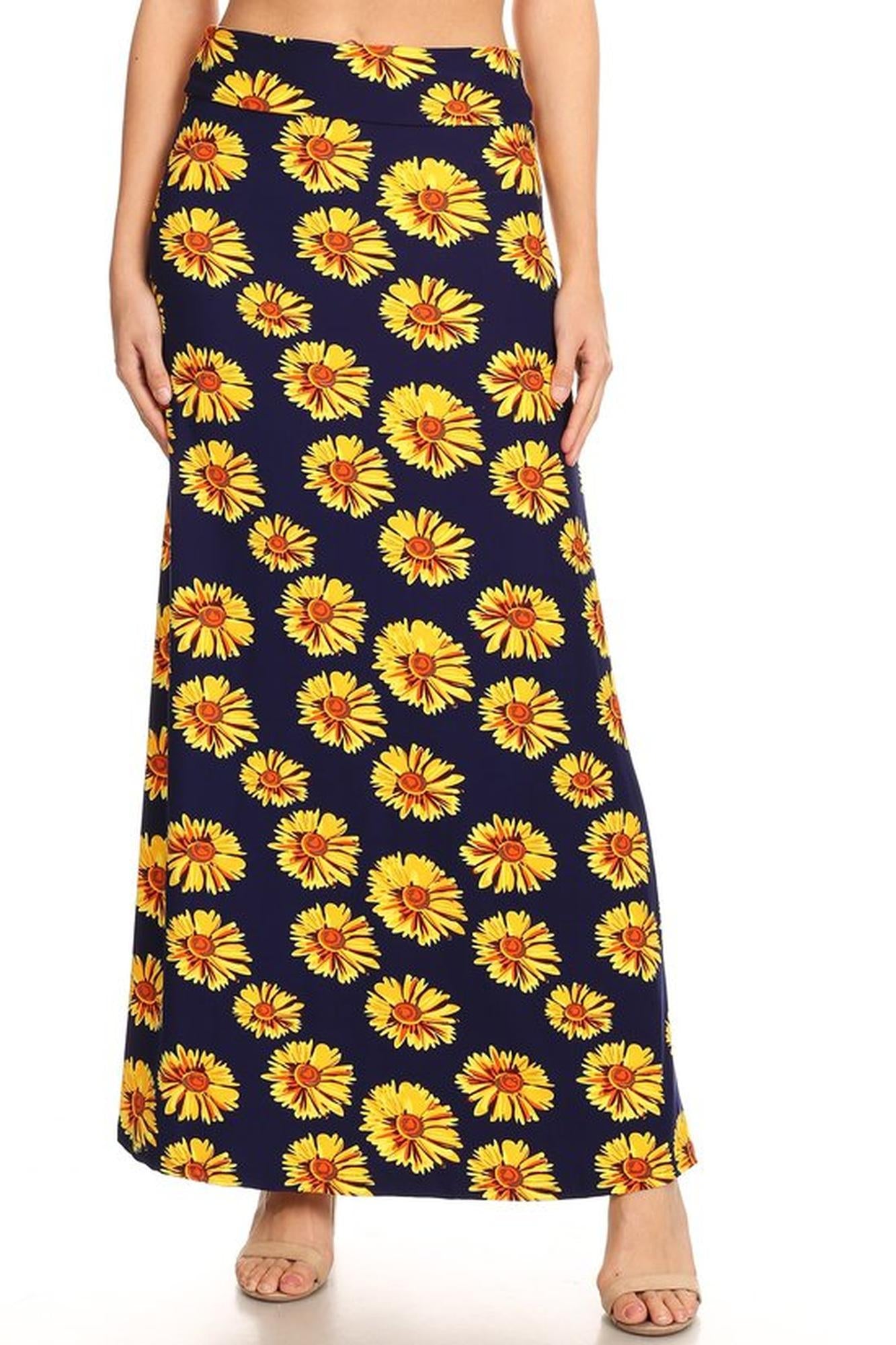 Wholesale Buttery Smooth Summer Daisy Maxi Skirt