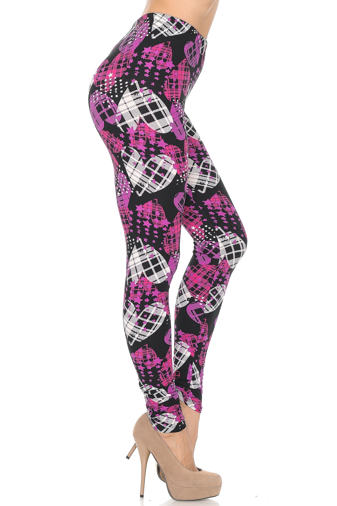 Wholesale Buttery Smooth Stars and Plaid Hearts Leggings - Extra Small