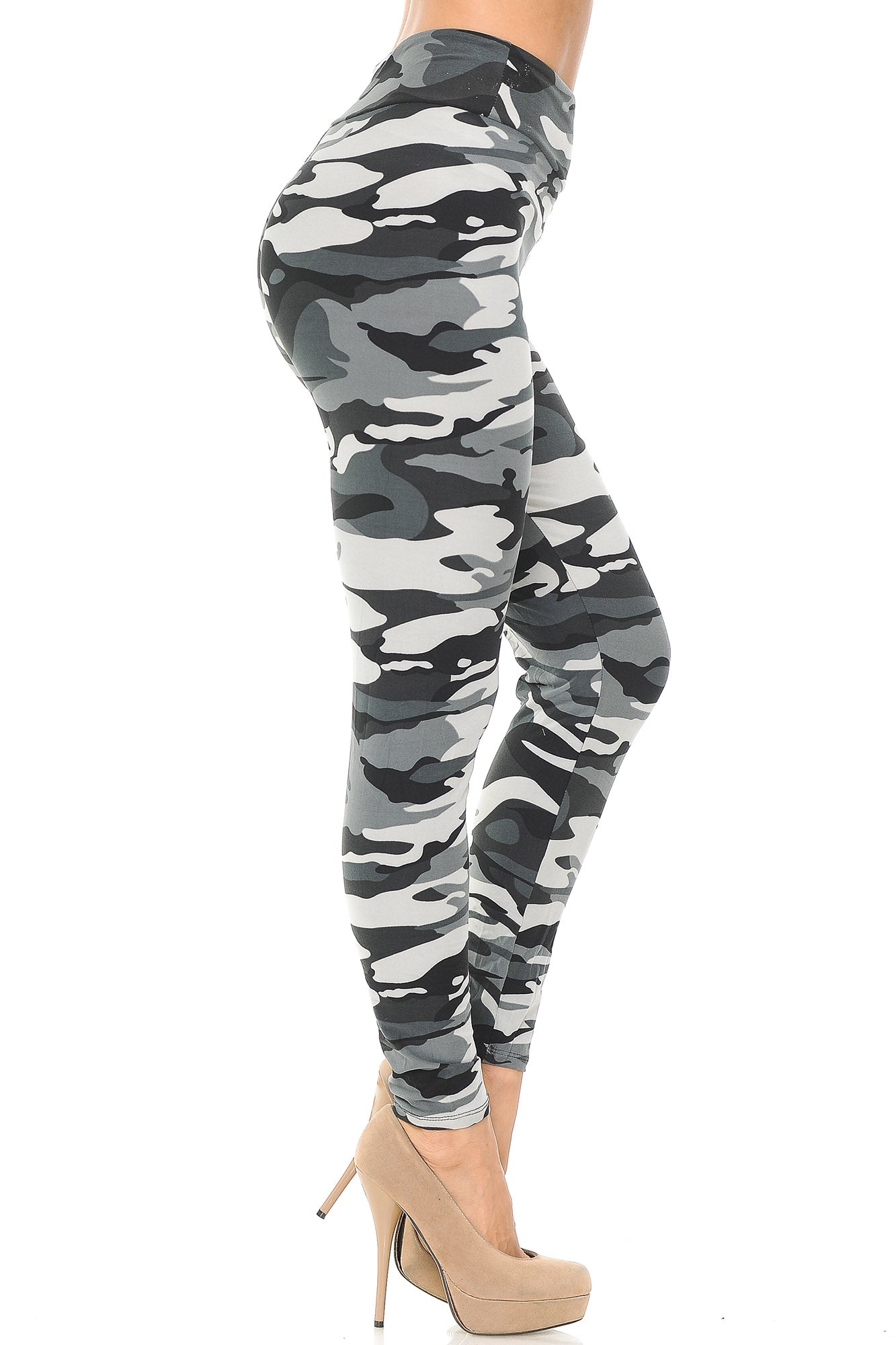 Wholesale Buttery Smooth Charcoal Camouflage High Waisted Leggings - EEVEE