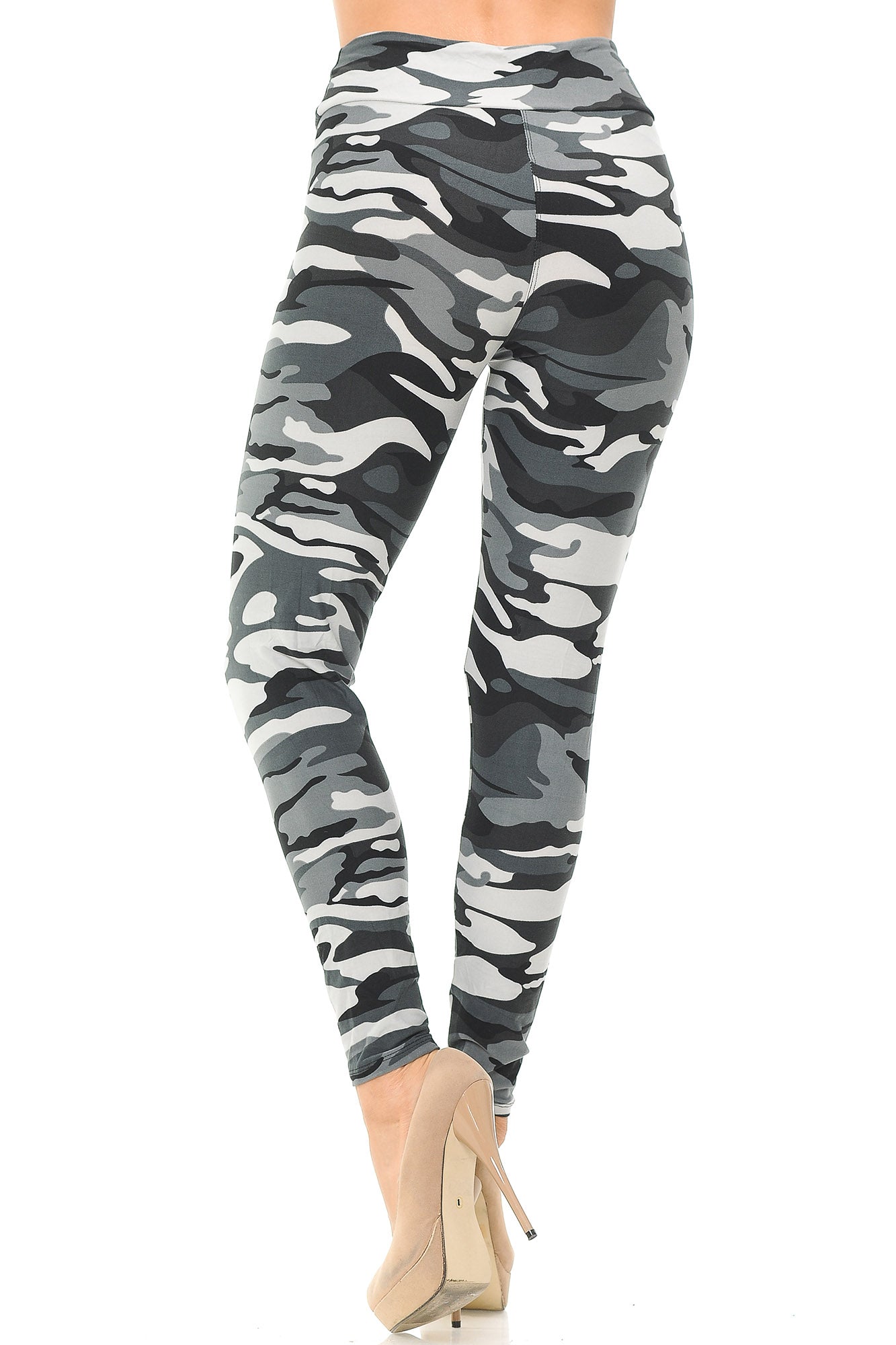 Wholesale Buttery Smooth Charcoal Camouflage High Waisted Leggings - EEVEE