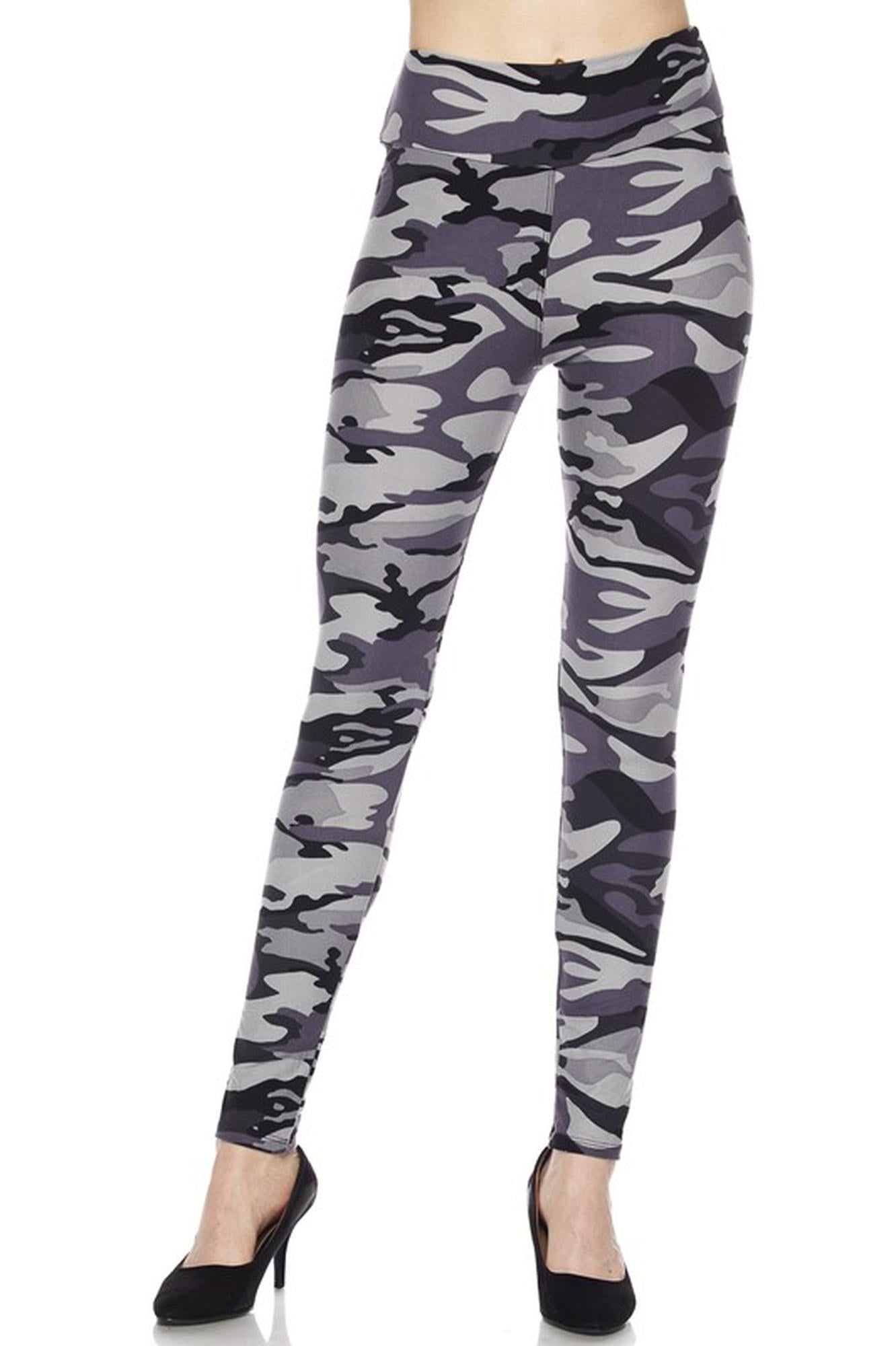 Wholesale Buttery Smooth Charcoal Camouflage High Waist Leggings